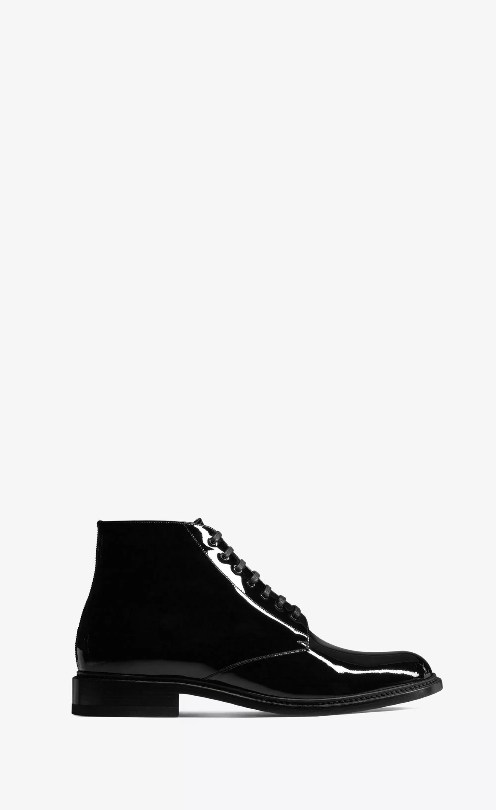 Saint Laurent BOOTS^ARMY Laced Boots In Patent Leather | | YSL.com