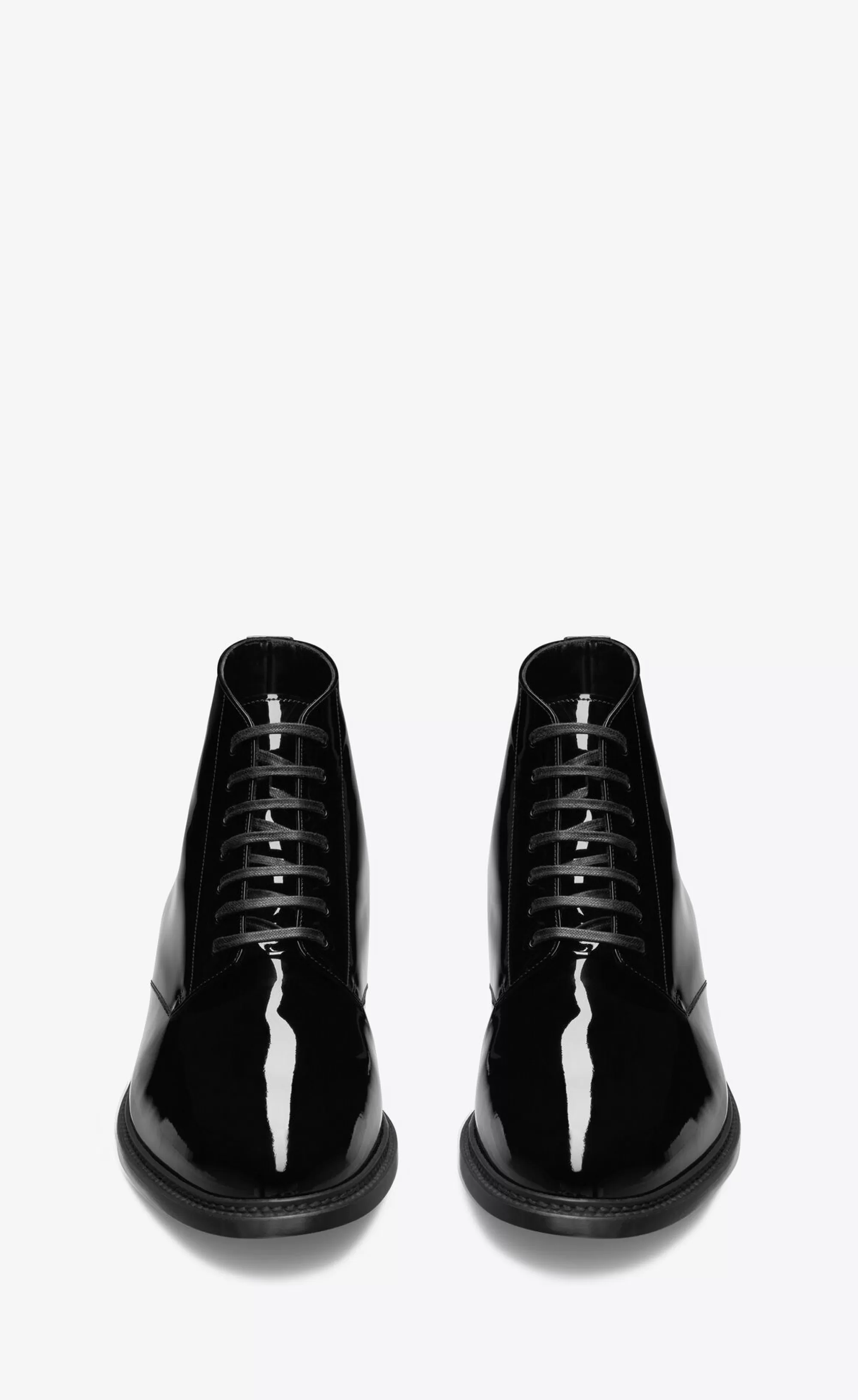 Saint Laurent BOOTS^ARMY Laced Boots In Patent Leather | | YSL.com