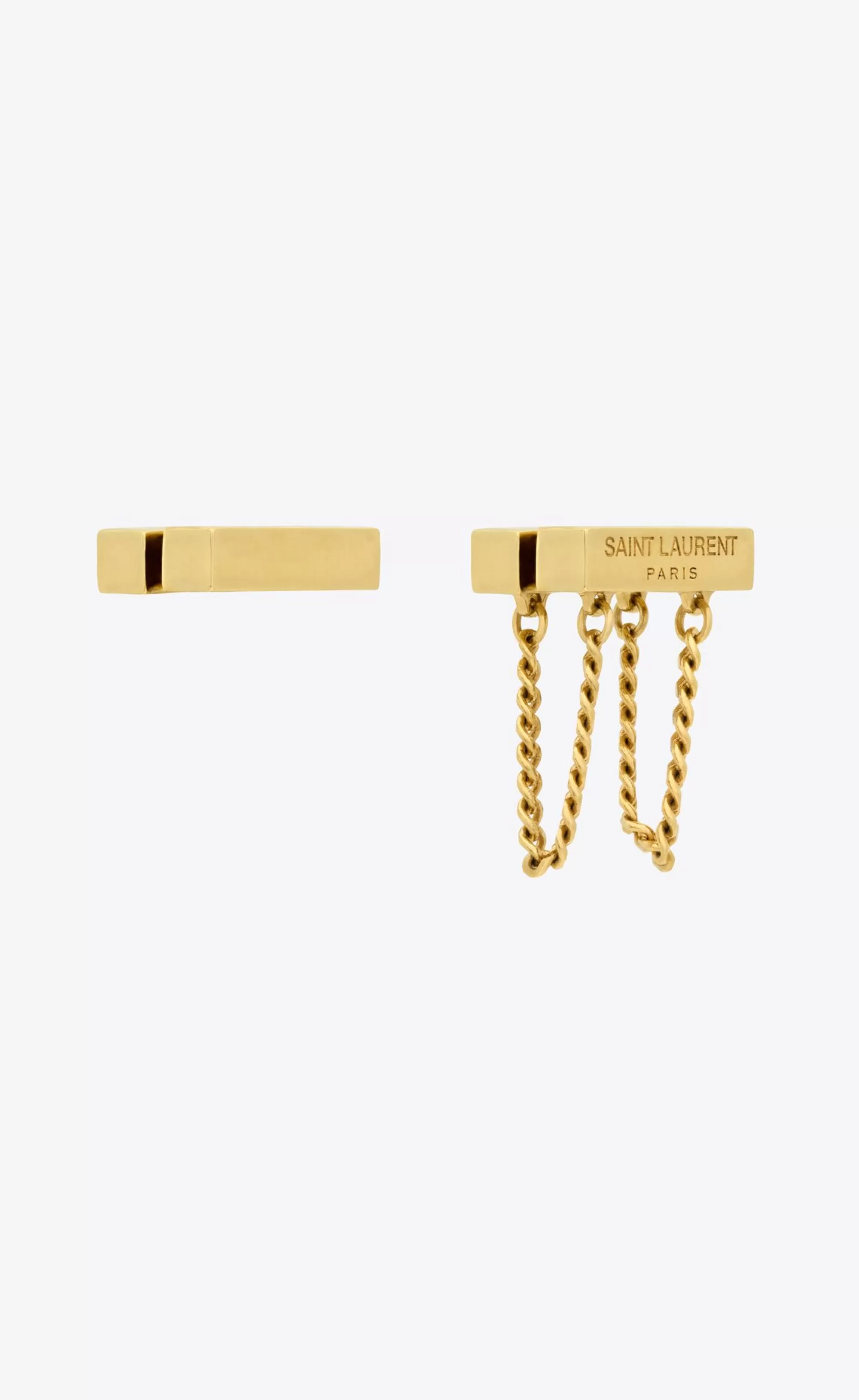 Women Saint Laurent EARRINGS^Asymmetric Earrings In Metal | | YSL.com