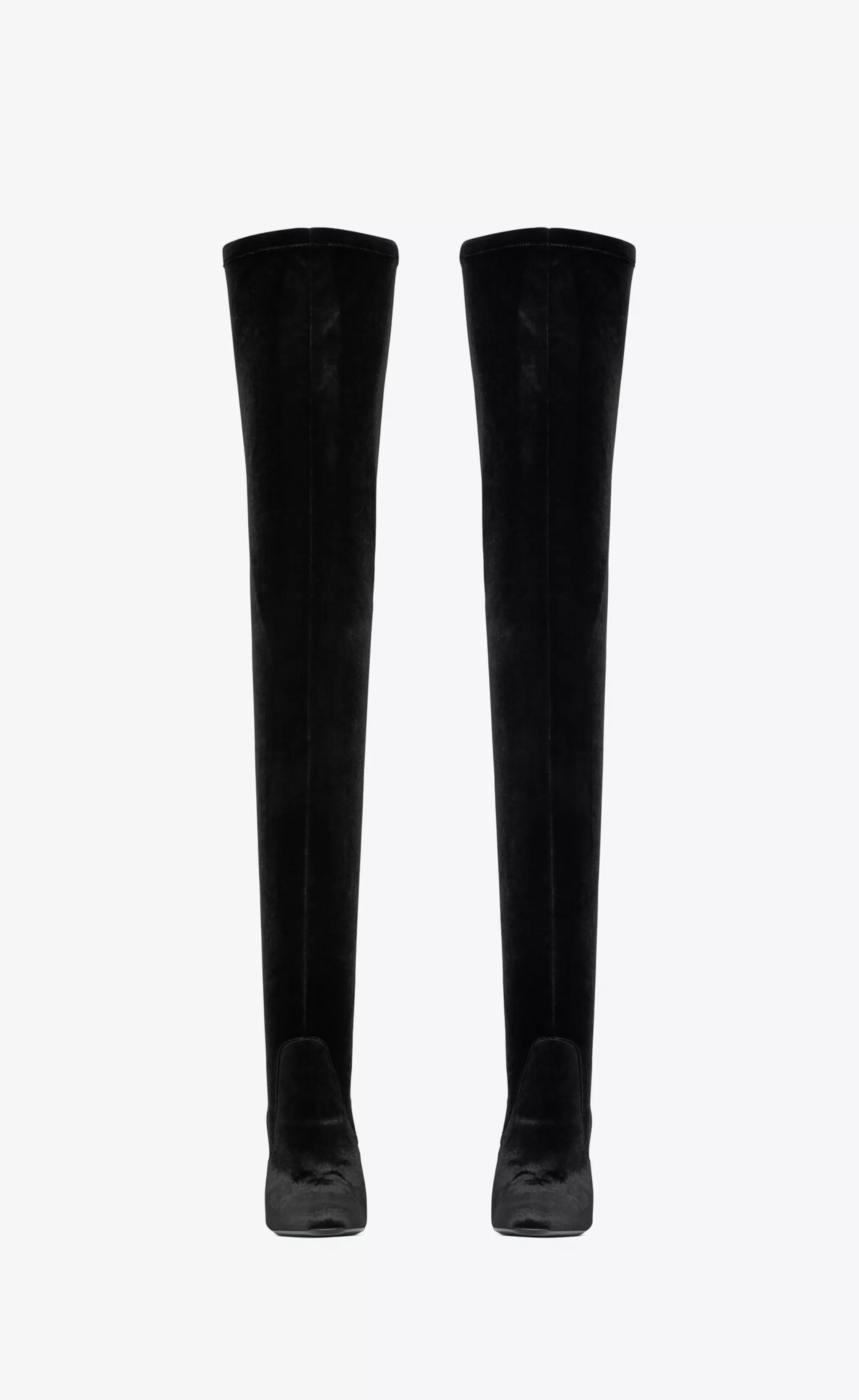 Women Saint Laurent BOOTS^AUTEUIL Over-the-knee Boots In Stretch Velvet | | YSL.com