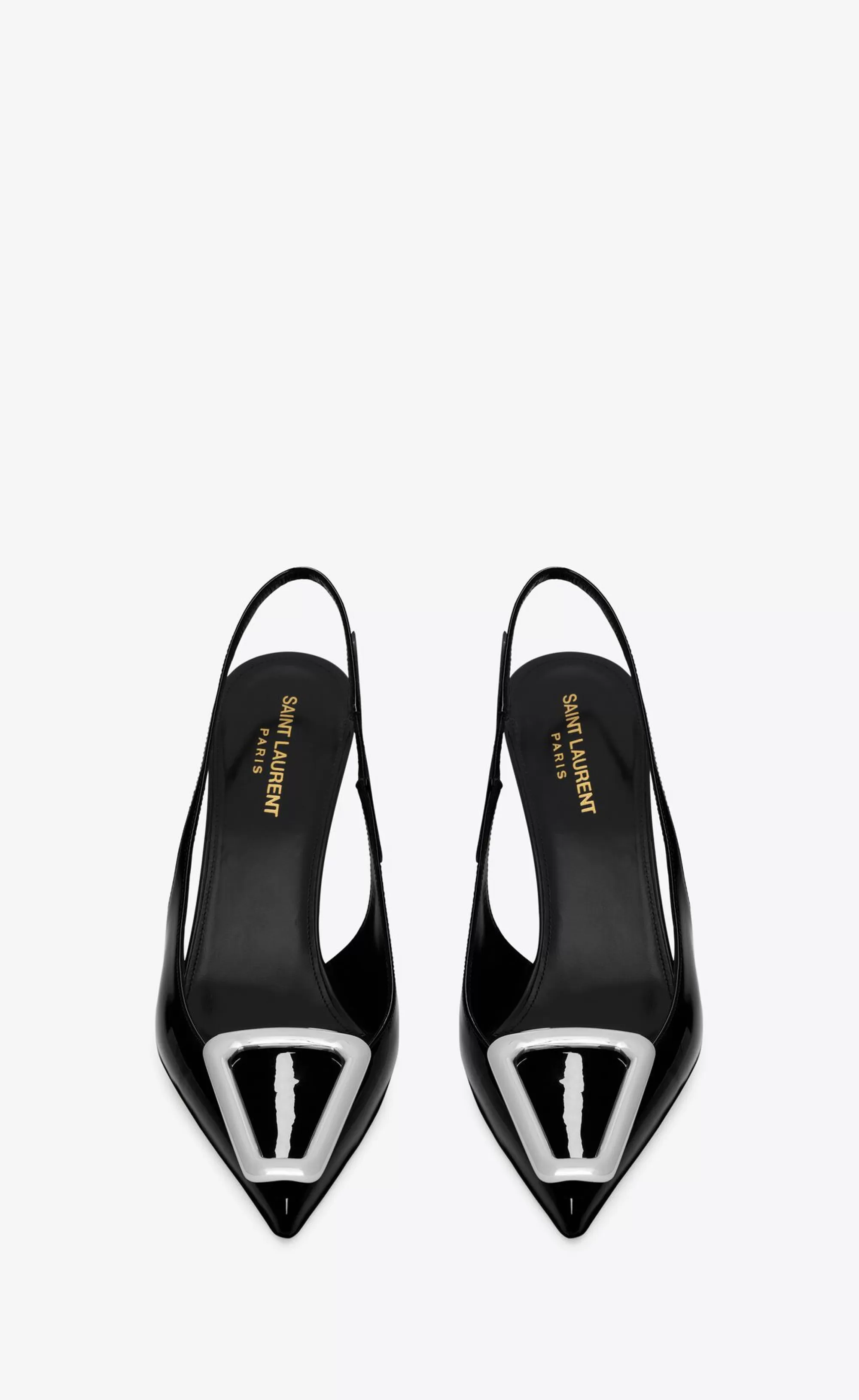 Women Saint Laurent SLINGBACKS^AVENUE Slingback Pumps In Patent Leather | | YSL.com