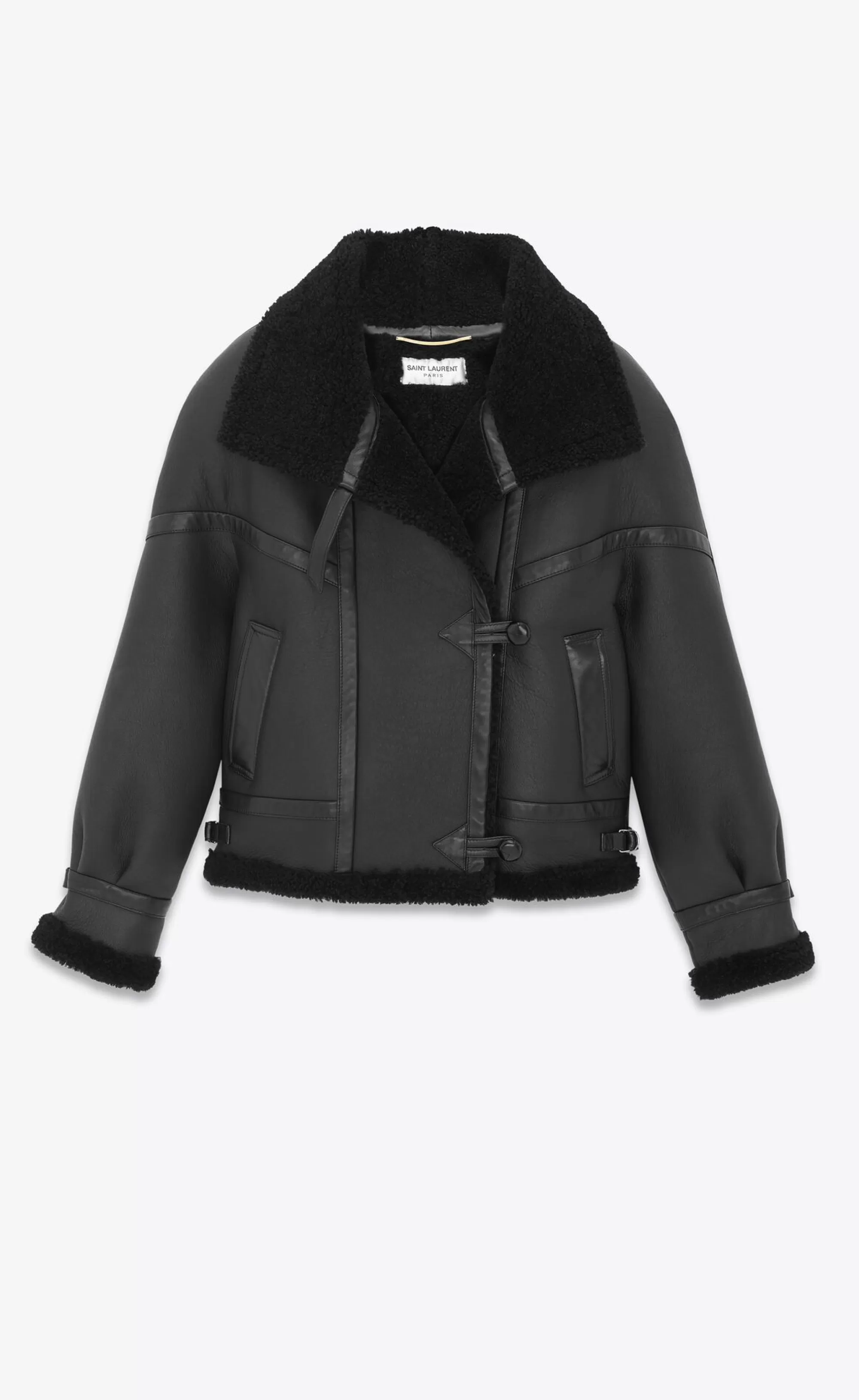Women Saint Laurent Coats and Outerwear^Aviator Jacket In Lambskin And Shearling | | YSL.com