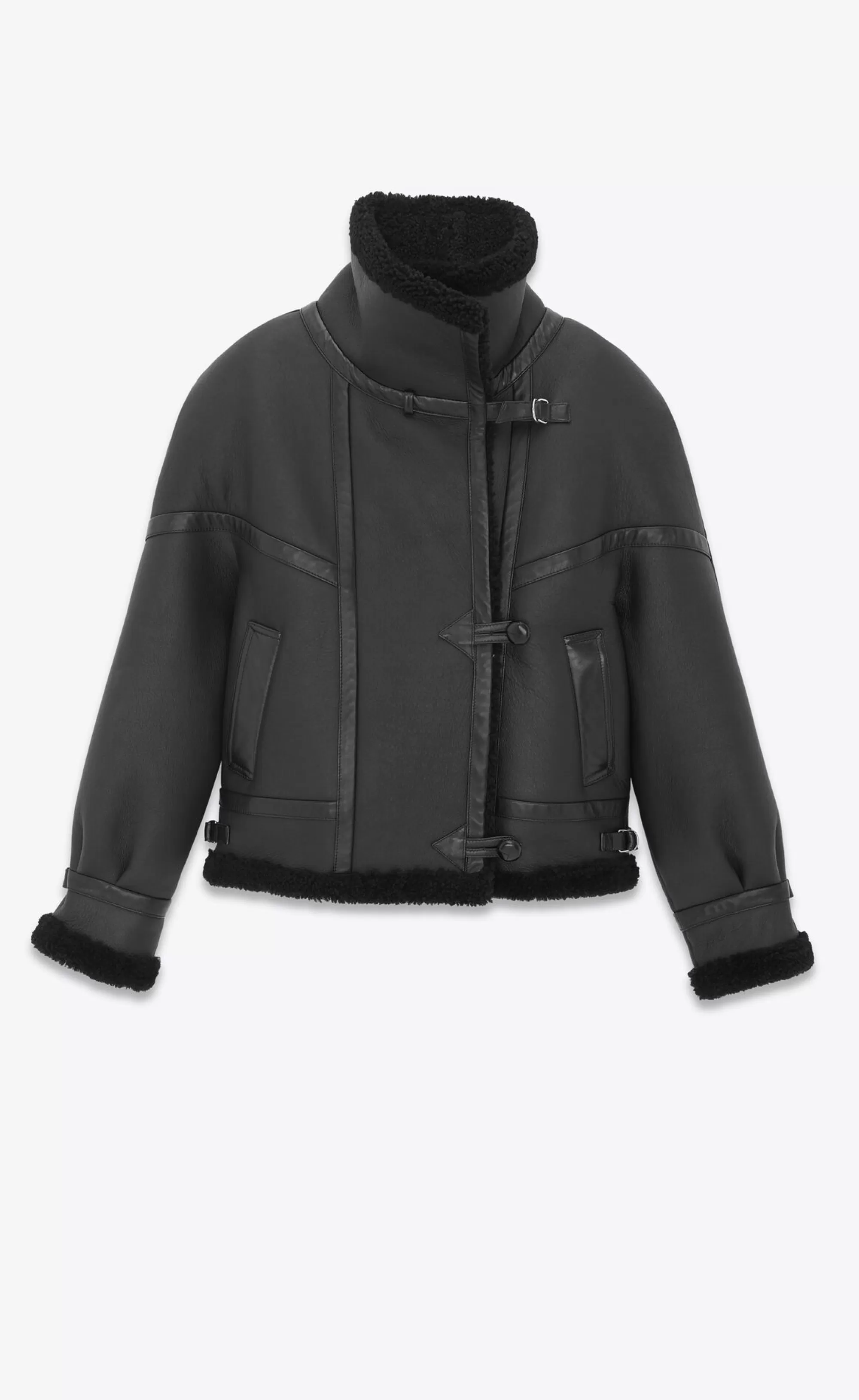 Women Saint Laurent Coats and Outerwear^Aviator Jacket In Lambskin And Shearling | | YSL.com