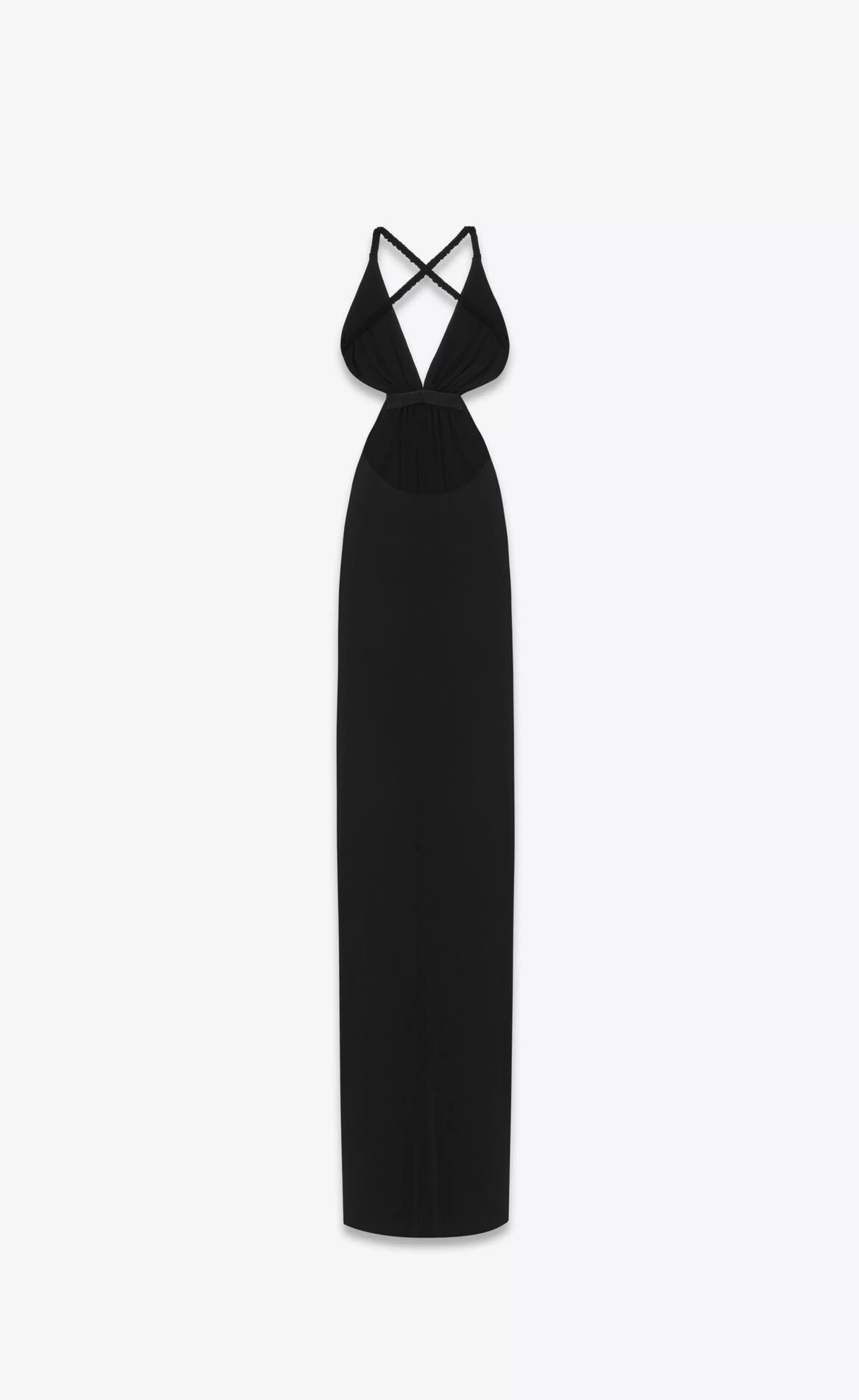 Women Saint Laurent DRESSES^Backless Halter Dress In Crepe Jersey | | YSL.com