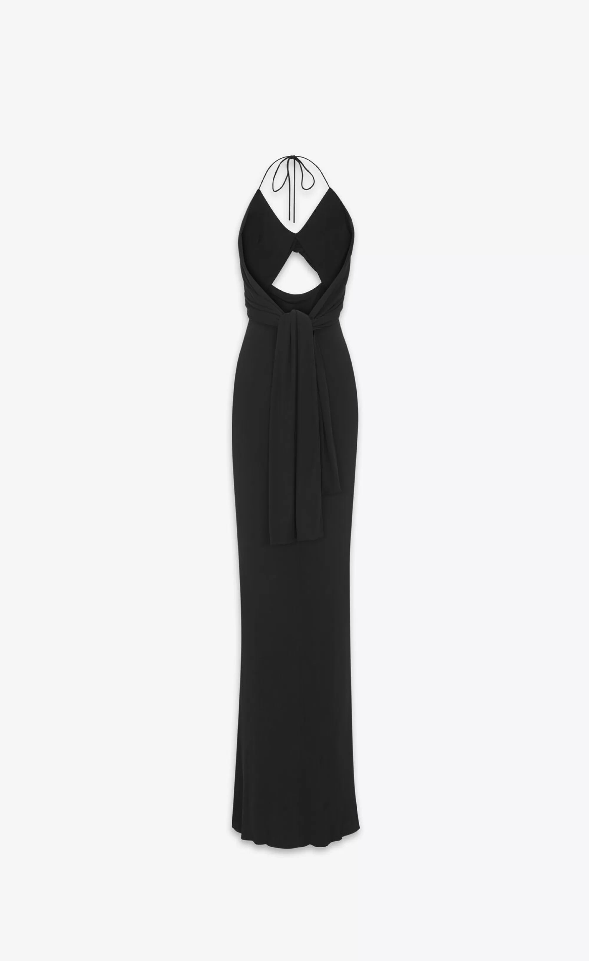 Women Saint Laurent DRESSES^Backless Halter Dress In Satin Crepe Jersey | | YSL.com