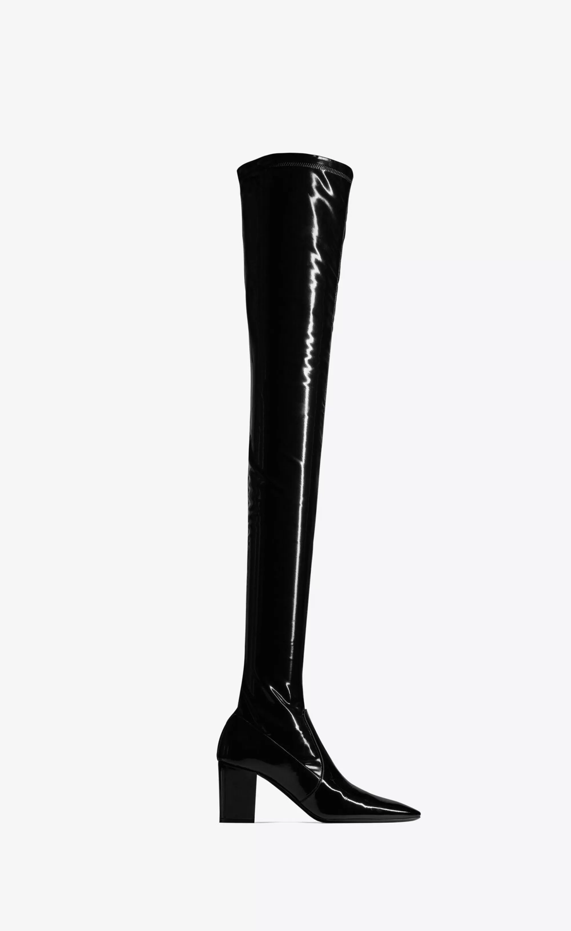 Women Saint Laurent BOOTS^BETTY Over-the-knee Boots In Stretch Vinyl | | YSL.com