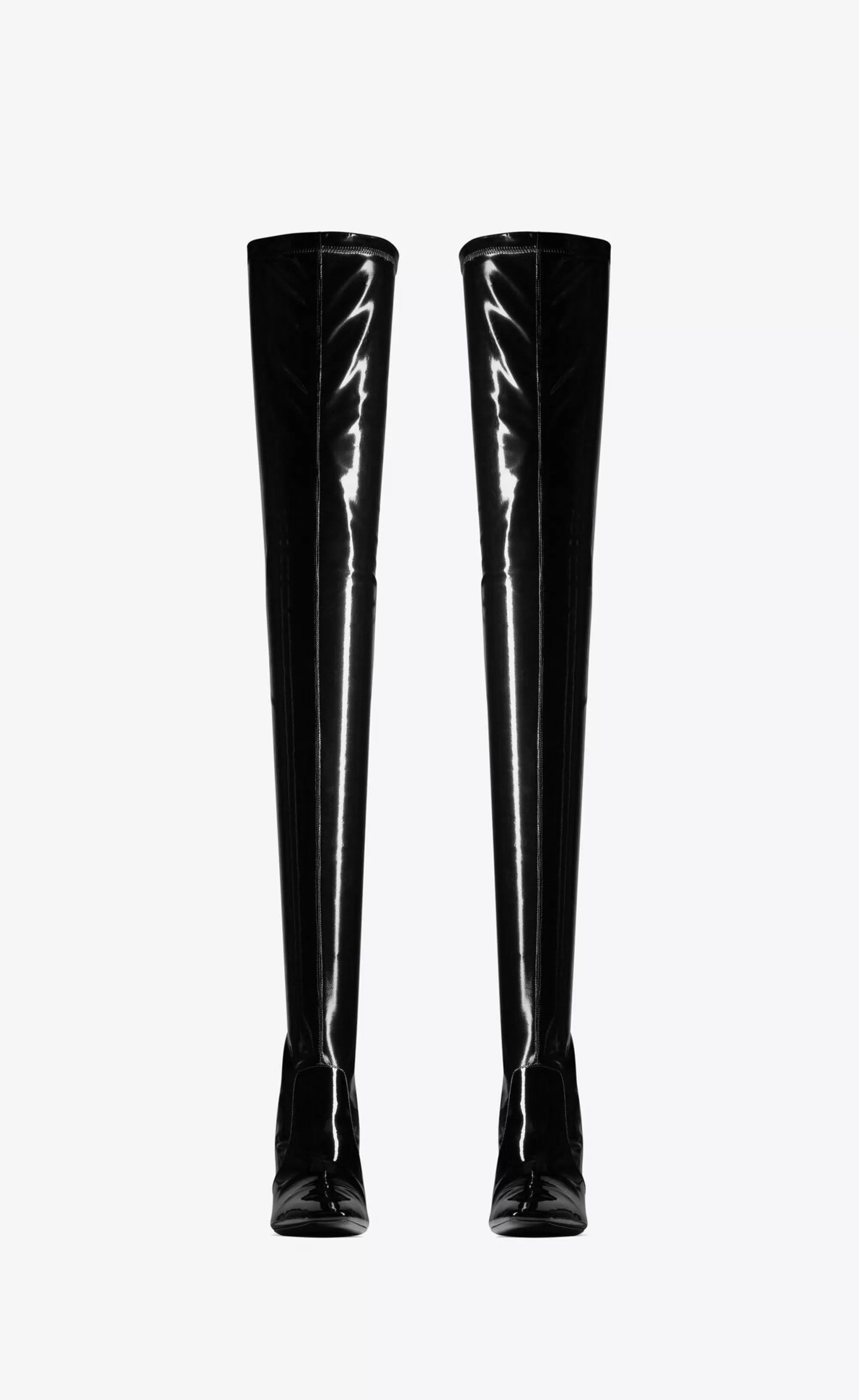 Women Saint Laurent BOOTS^BETTY Over-the-knee Boots In Stretch Vinyl | | YSL.com