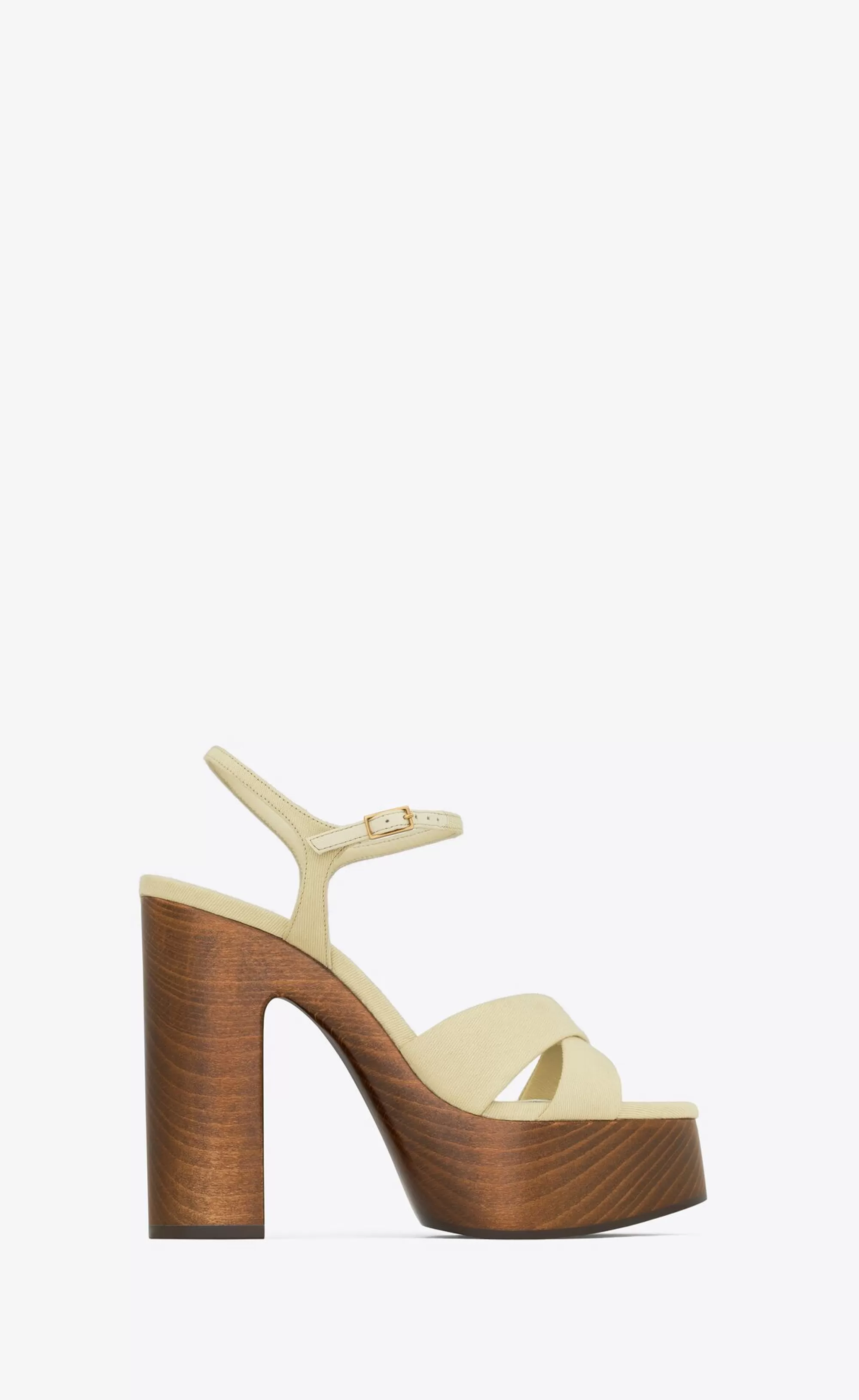 Women Saint Laurent High Heel Sandals^Bianca Platform Sandals In Canvas | | YSL.com