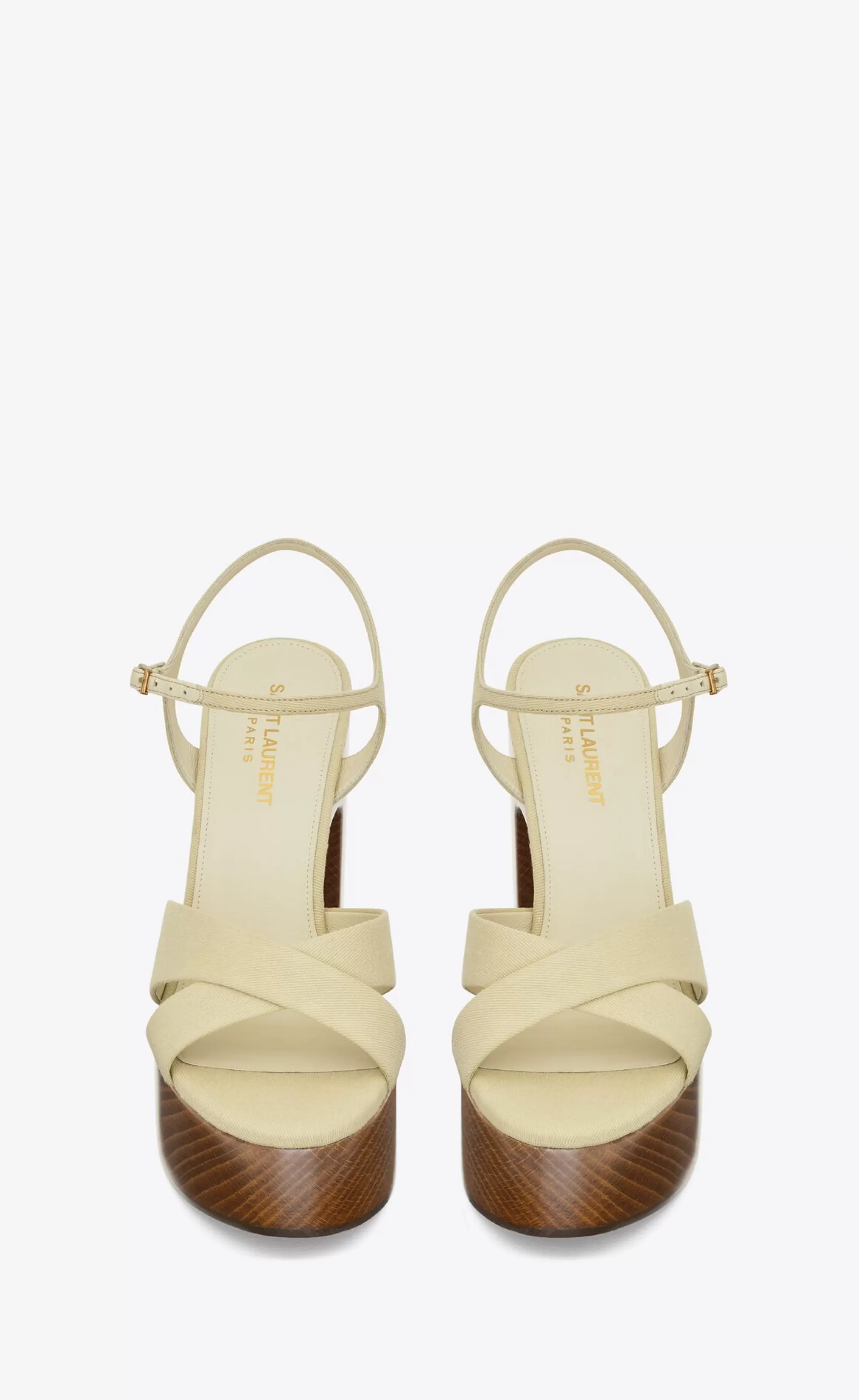 Women Saint Laurent High Heel Sandals^Bianca Platform Sandals In Canvas | | YSL.com