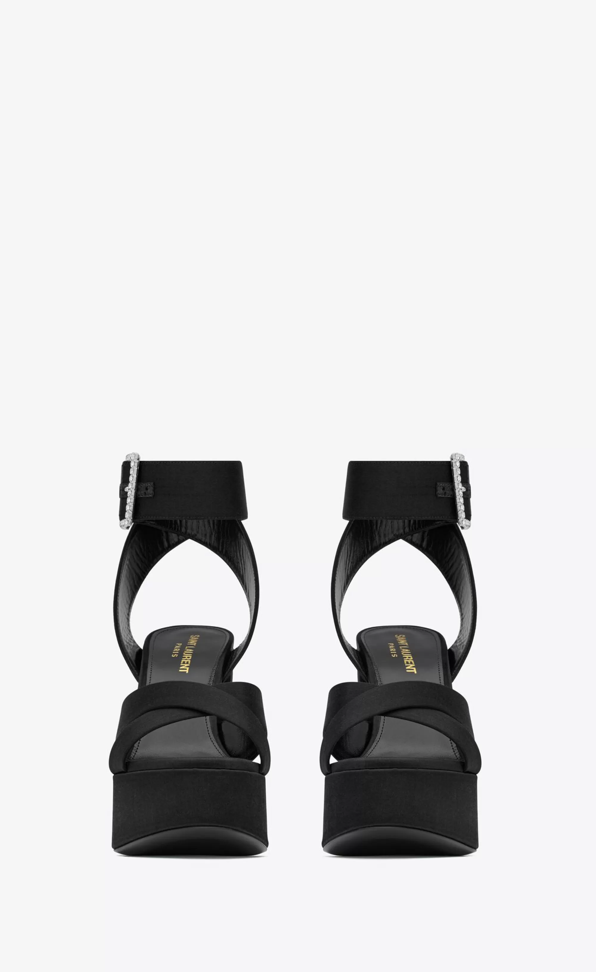 Women Saint Laurent High Heel Sandals^BIANCA Platform Sandals In Satin Crepe | | YSL.com