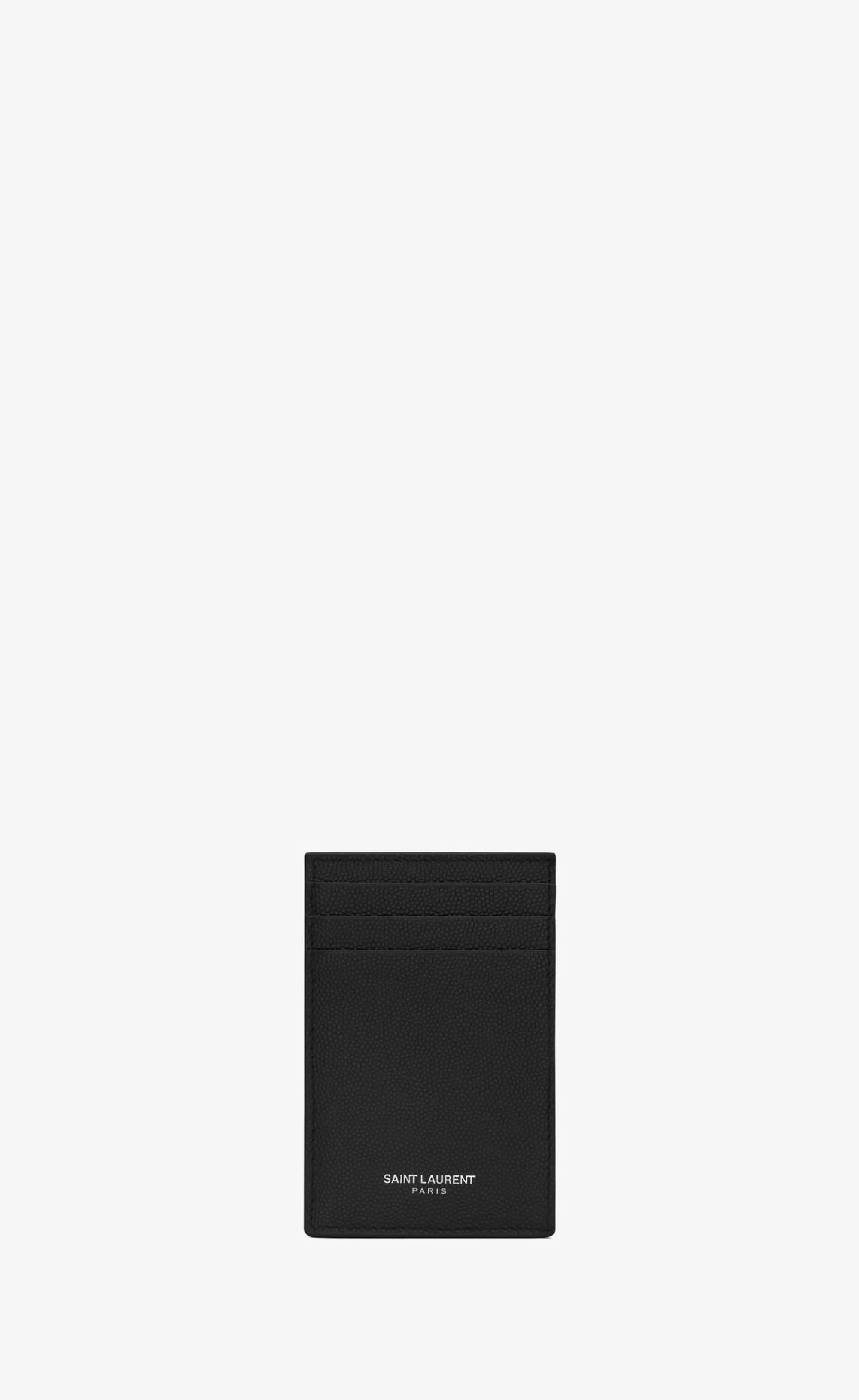 Saint Laurent CARD CASES^Bill Clip With Card Case In Grain De Poudre Embossed Leather | | YSL.com