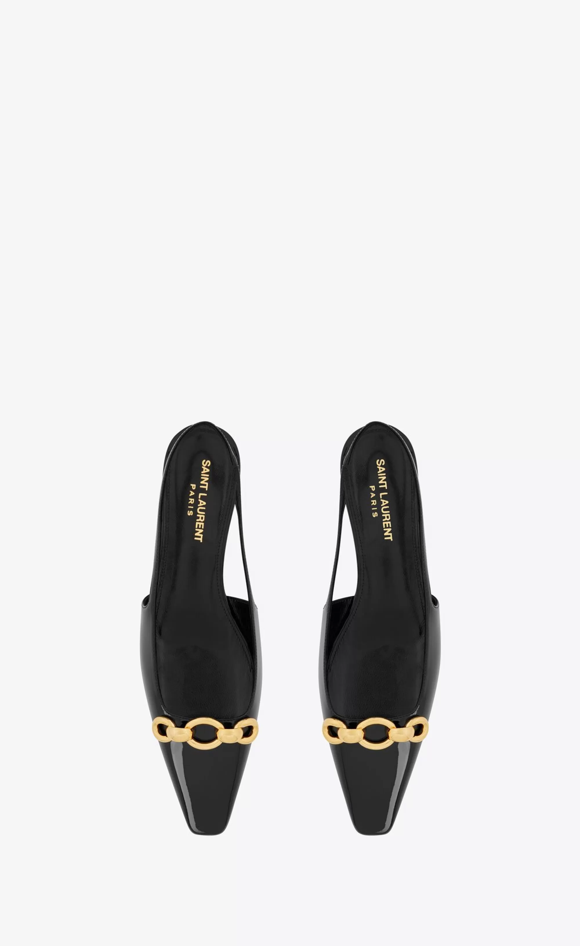 Women Saint Laurent FLATS^Blade Slingback Flats In Patent Leather | | YSL.com