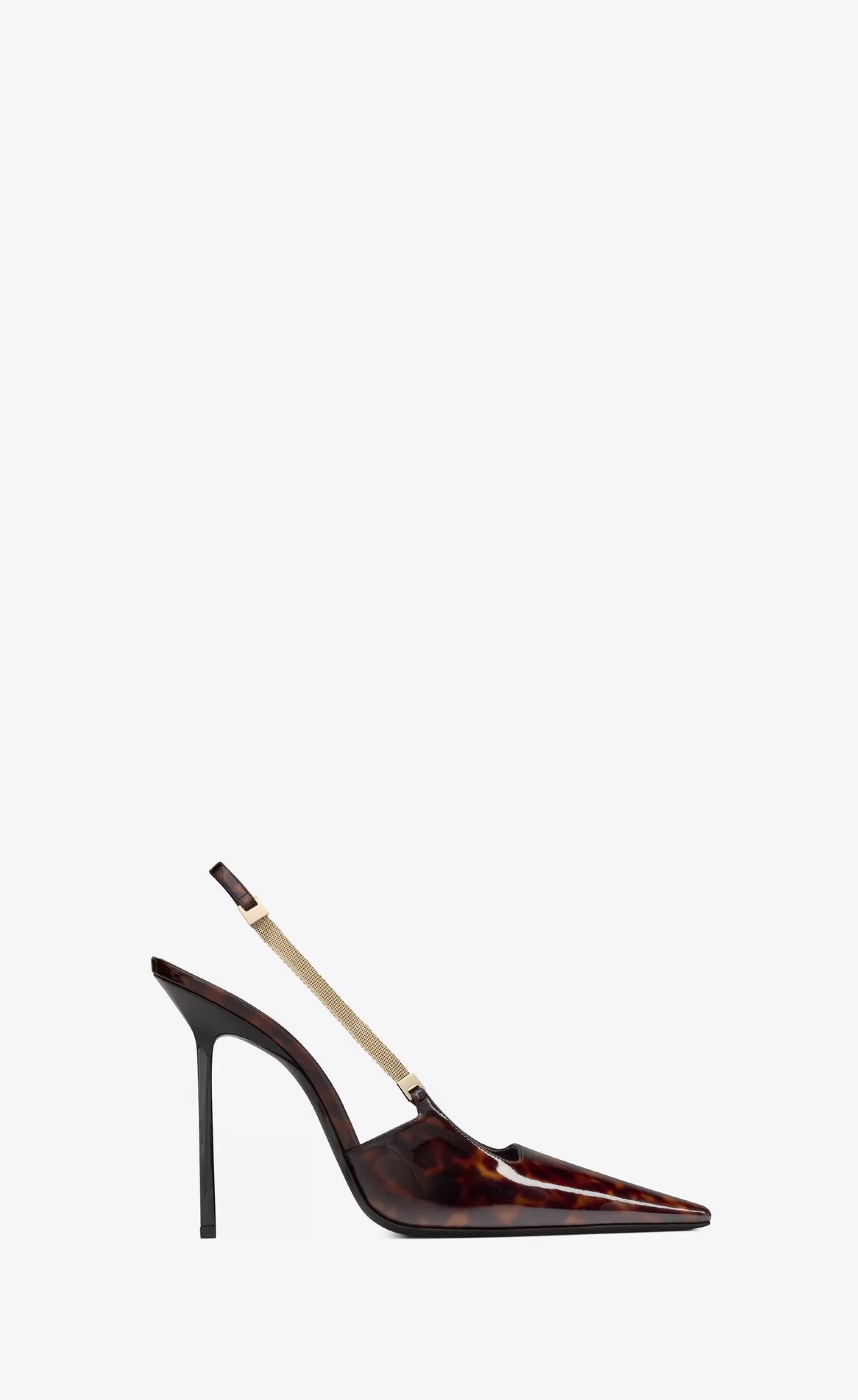 Women Saint Laurent SLINGBACKS | SMOKING^BLAKE Slingback Pumps In In Tortoiseshell Patent Leather | | YSL.com
