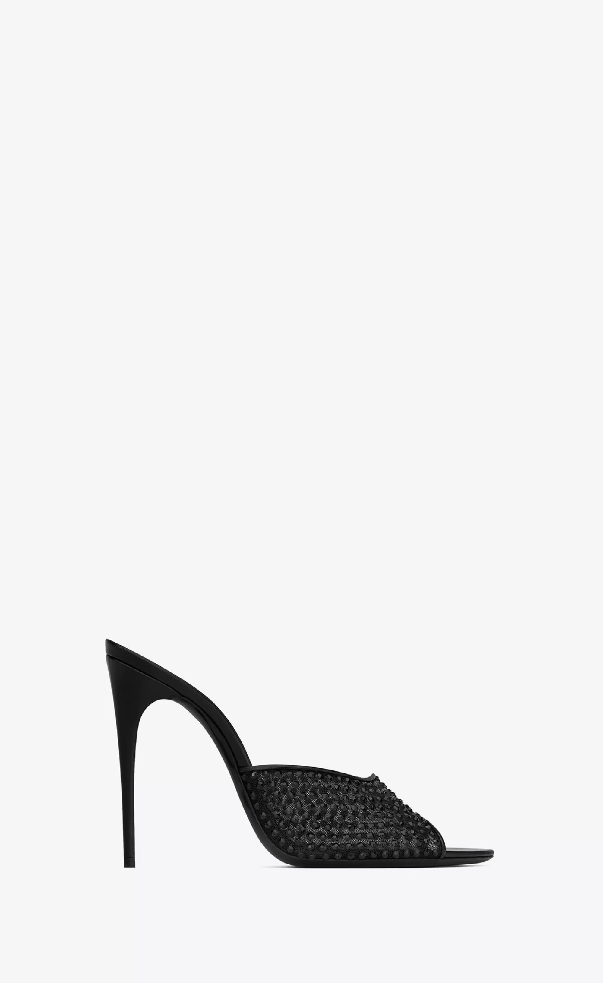 Women Saint Laurent MULES^Blonde Mules In Rhinestones Mesh | | YSL.com