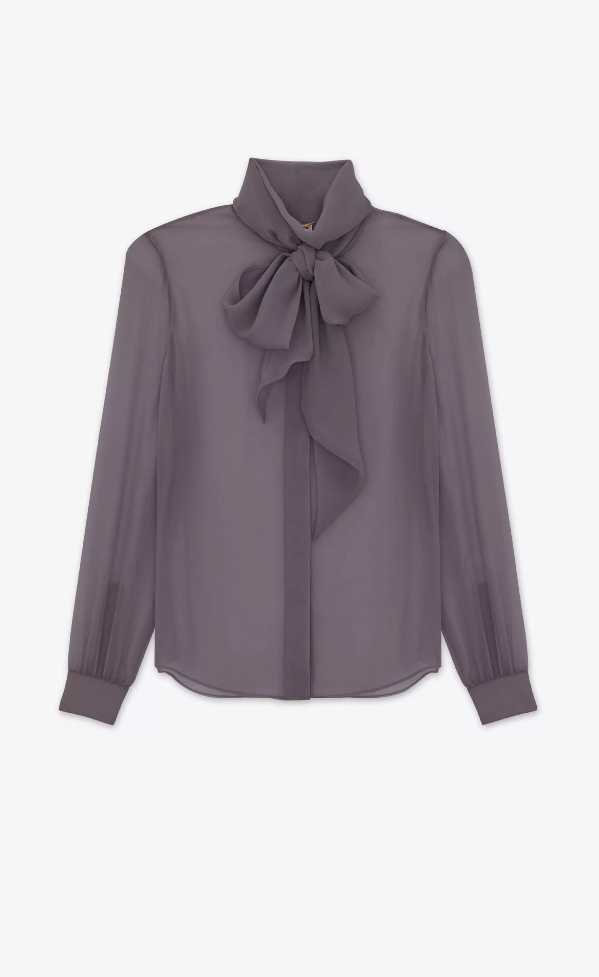 Women Saint Laurent SHIRTS AND TOPS^Blouse In Silk Muslin Crepe | | YSL.com