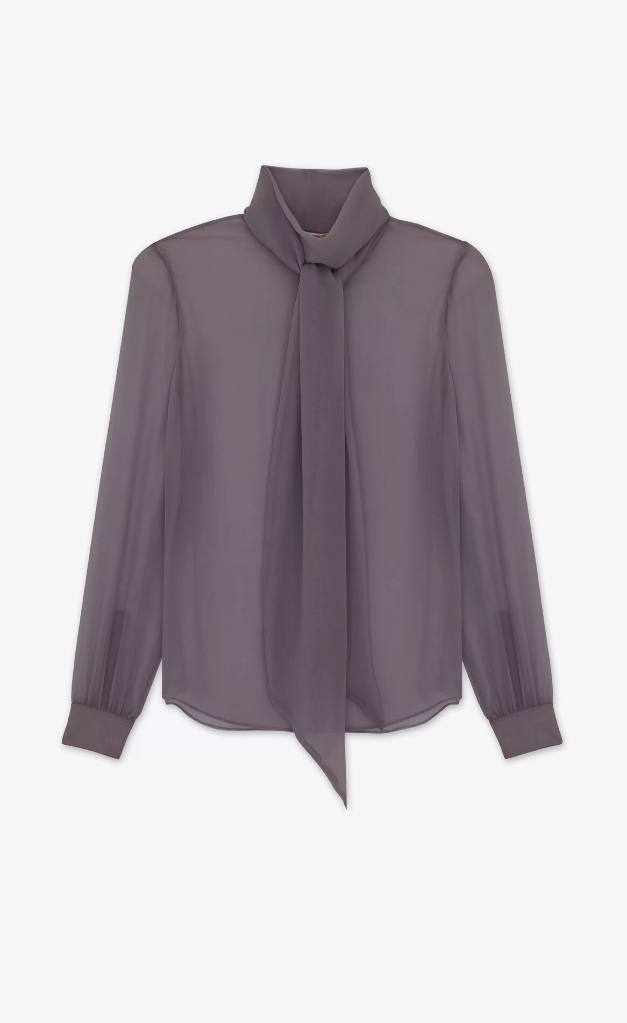 Women Saint Laurent SHIRTS AND TOPS^Blouse In Silk Muslin Crepe | | YSL.com