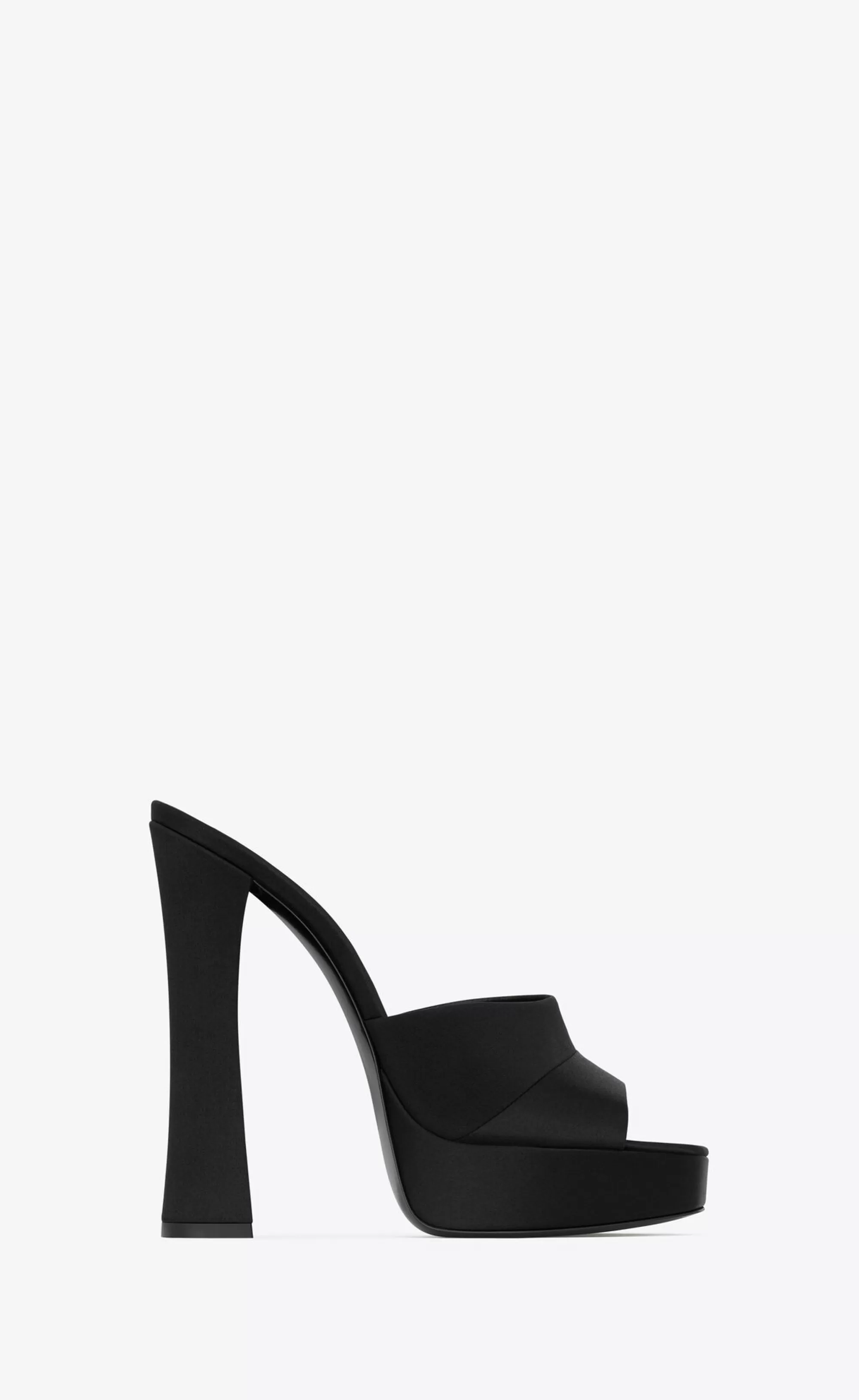 Women Saint Laurent MULES^BOOGIE Platform Mules In Satin Crepe | | YSL.com