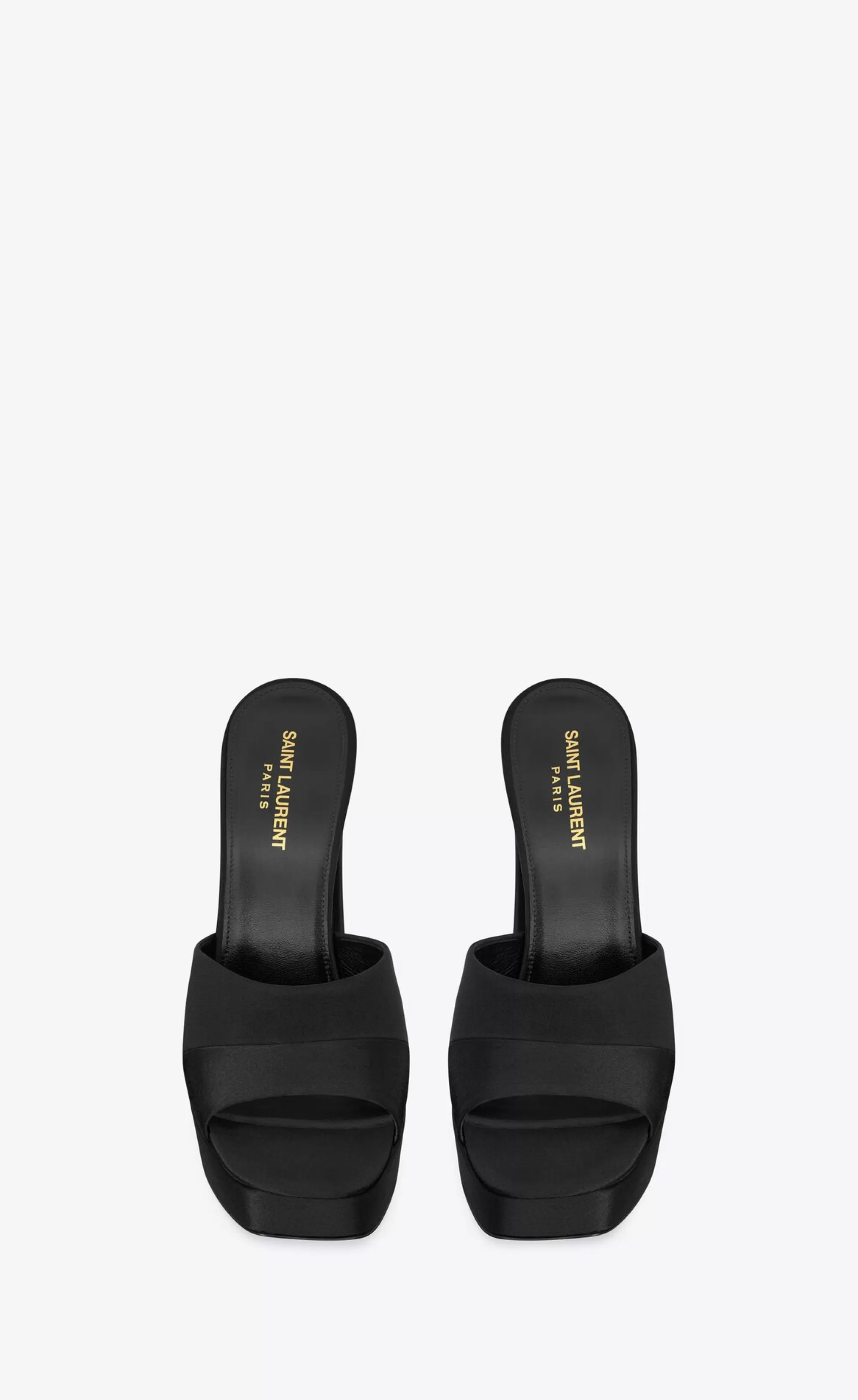 Women Saint Laurent MULES^BOOGIE Platform Mules In Satin Crepe | | YSL.com