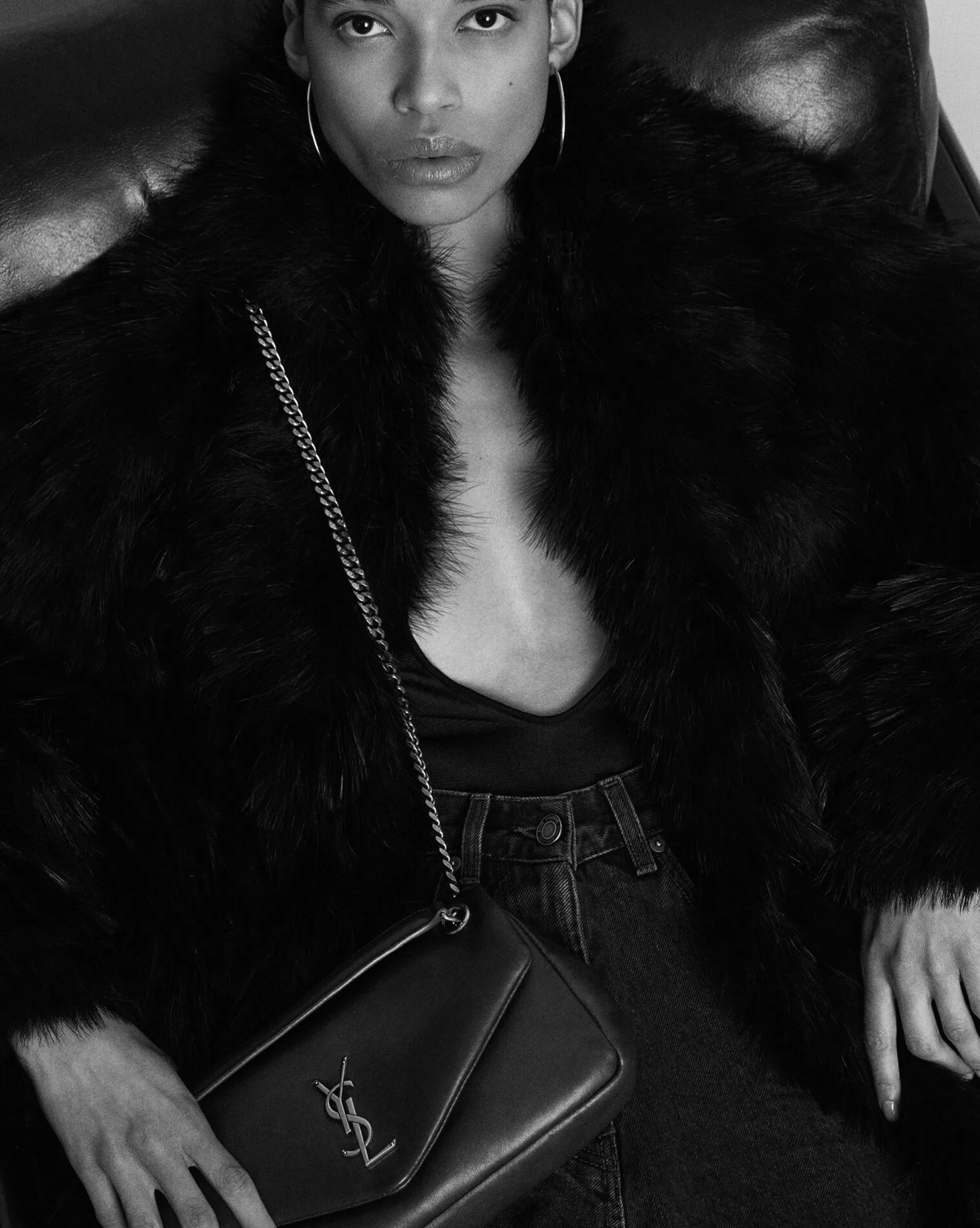 Women Saint Laurent SHOULDER BAGS^Calypso In Grained Lambskin | | YSL.com