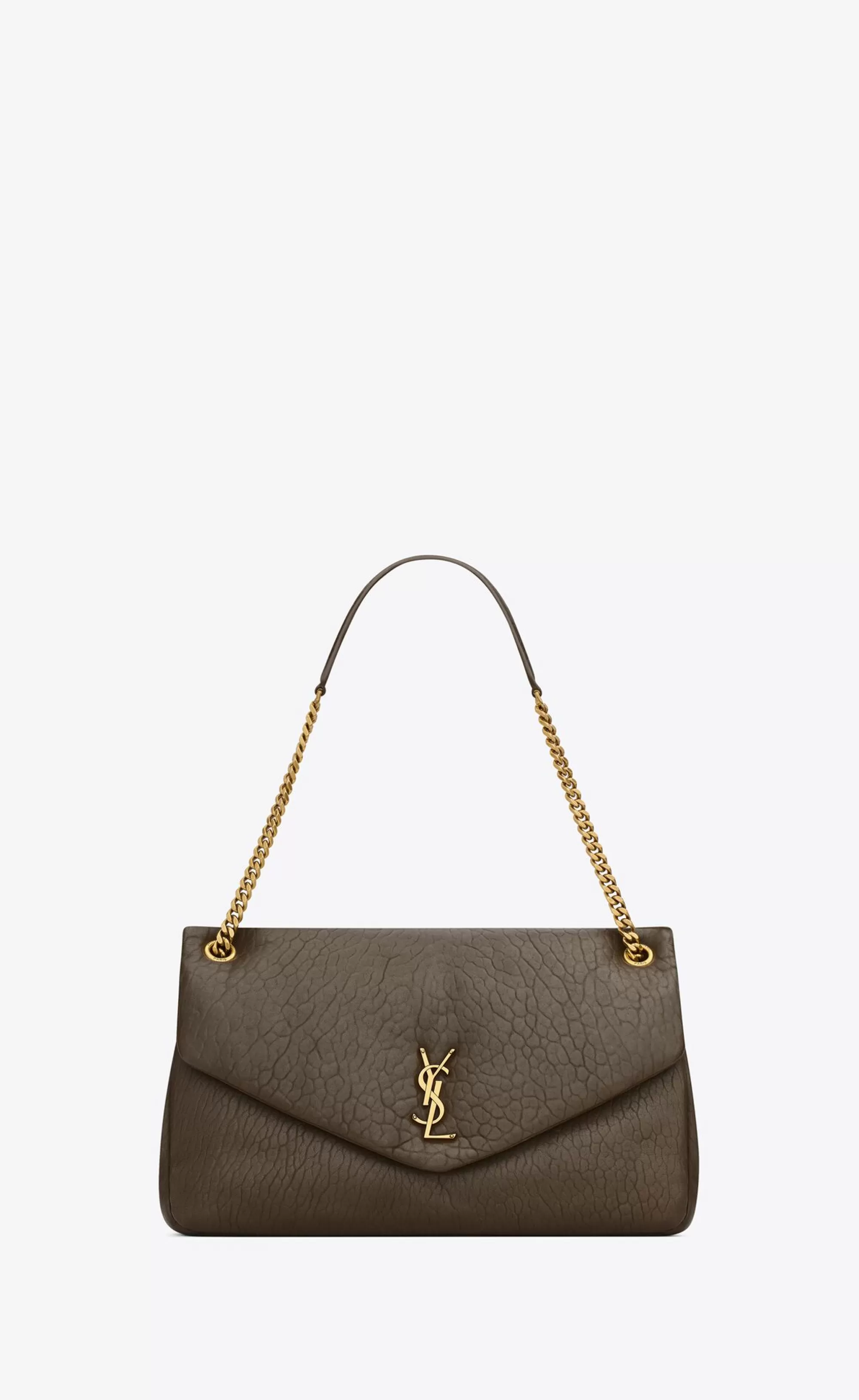 Women Saint Laurent SHOULDER BAGS^Calypso Large In Grained Lambskin | | YSL.com