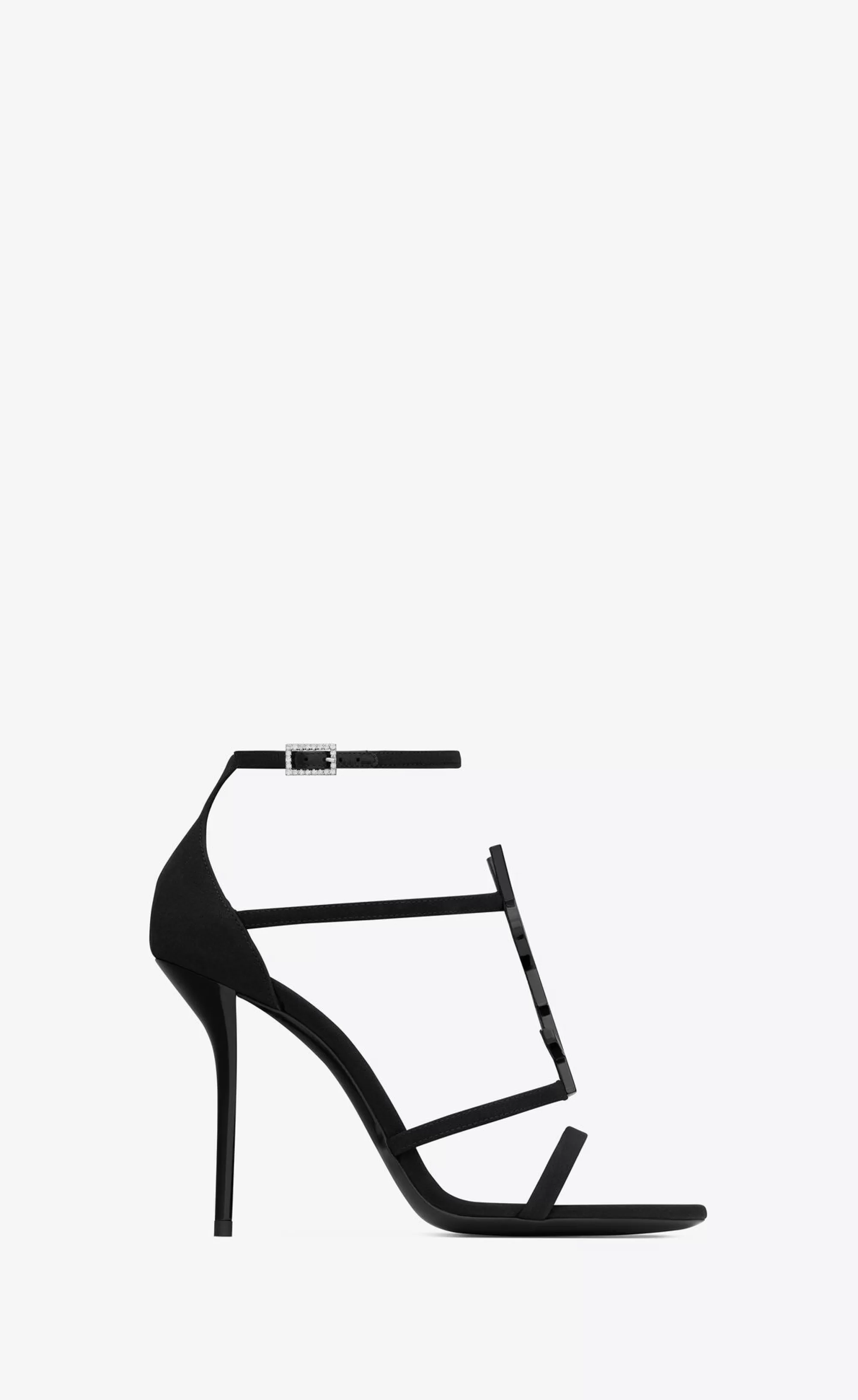 Women Saint Laurent High Heel Sandals^CASSANDRA Sandals In Crepe De Chine | | YSL.com