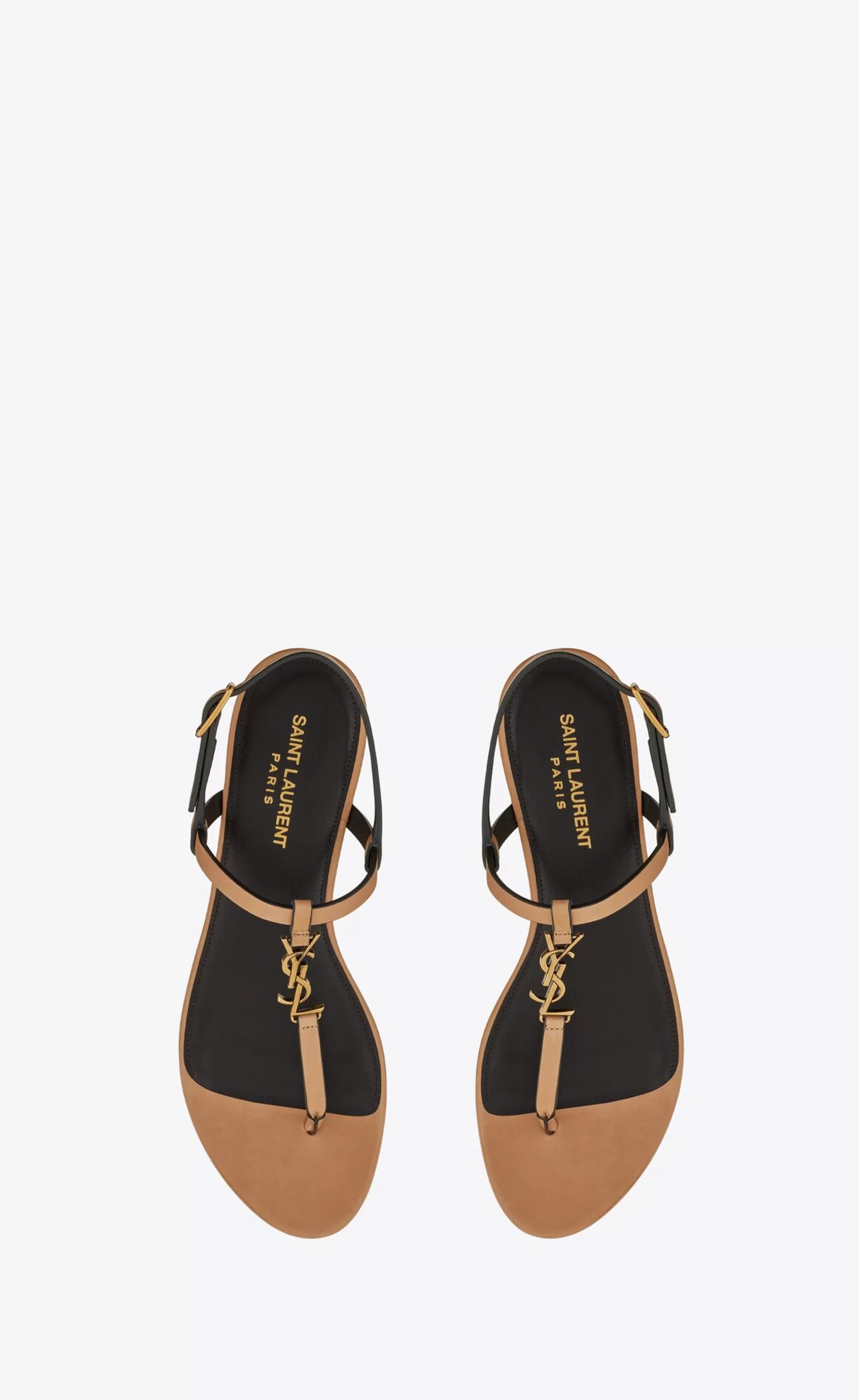 Women Saint Laurent Flat Sandals | FLATS^Cassandra Sandals In Vegetable-tanned Leather | | YSL.com