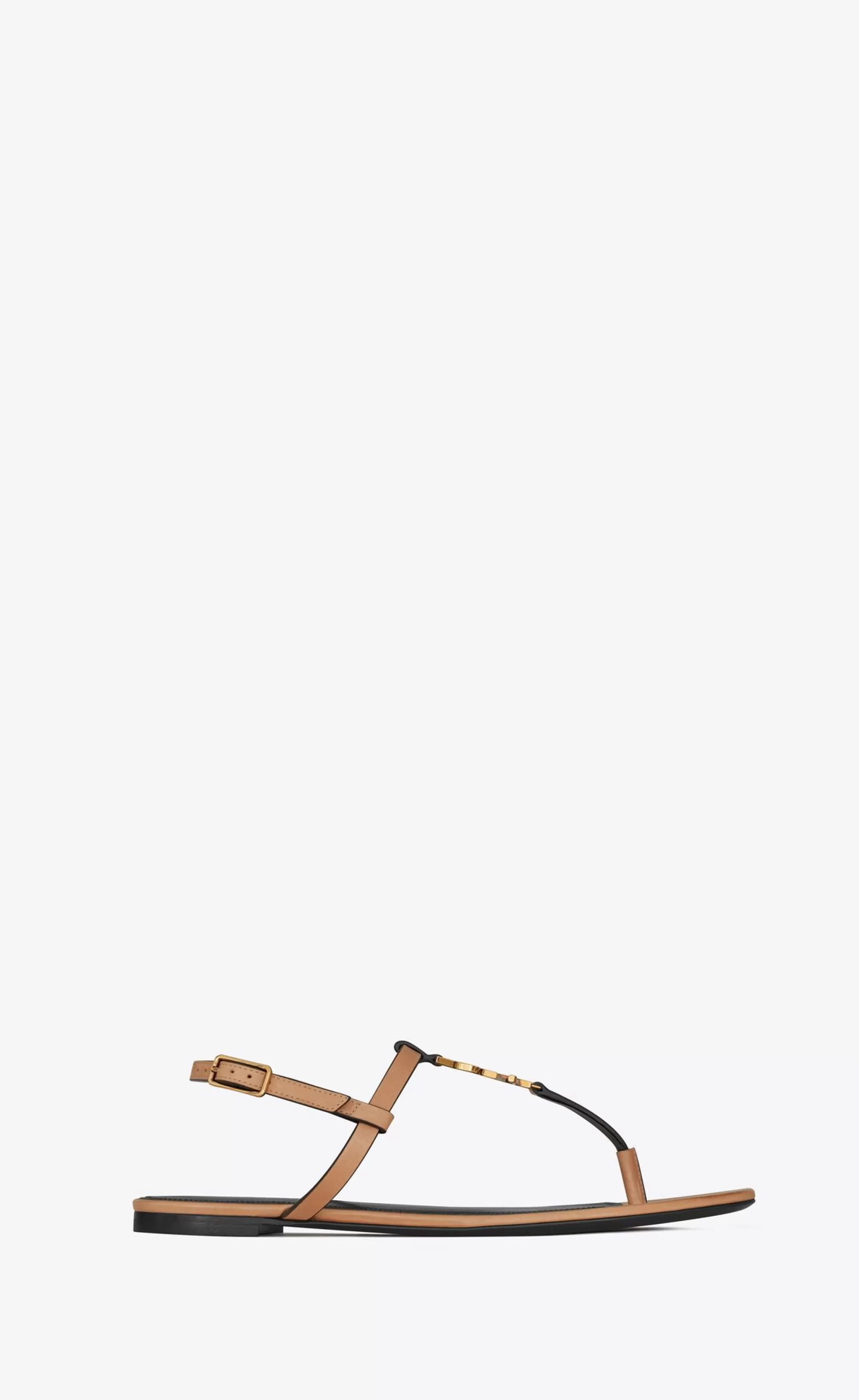 Women Saint Laurent Flat Sandals | FLATS^Cassandra Sandals In Vegetable-tanned Leather | | YSL.com