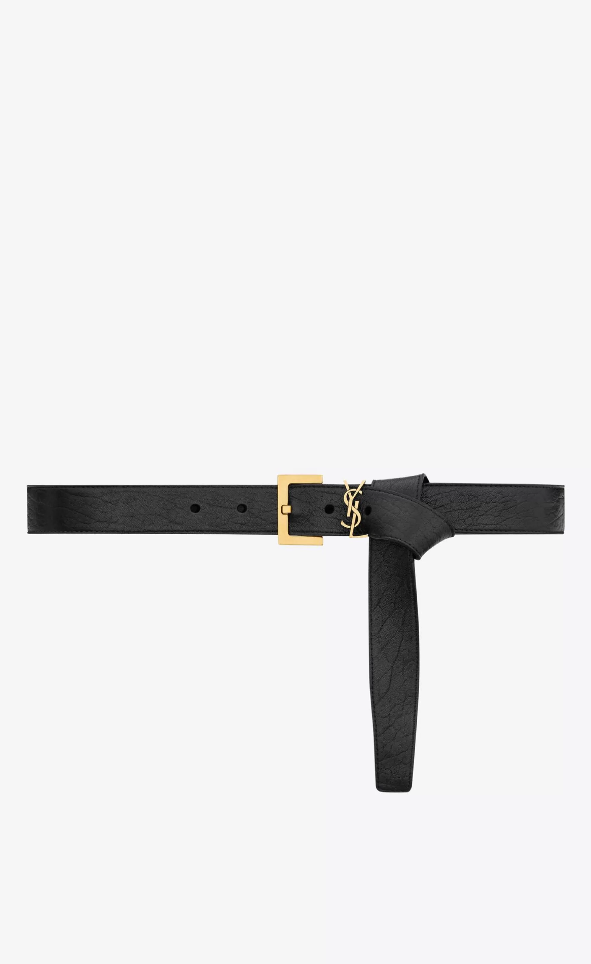 Women Saint Laurent BELTS^CASSANDRE Belt In Grained Lambskin | | YSL.com