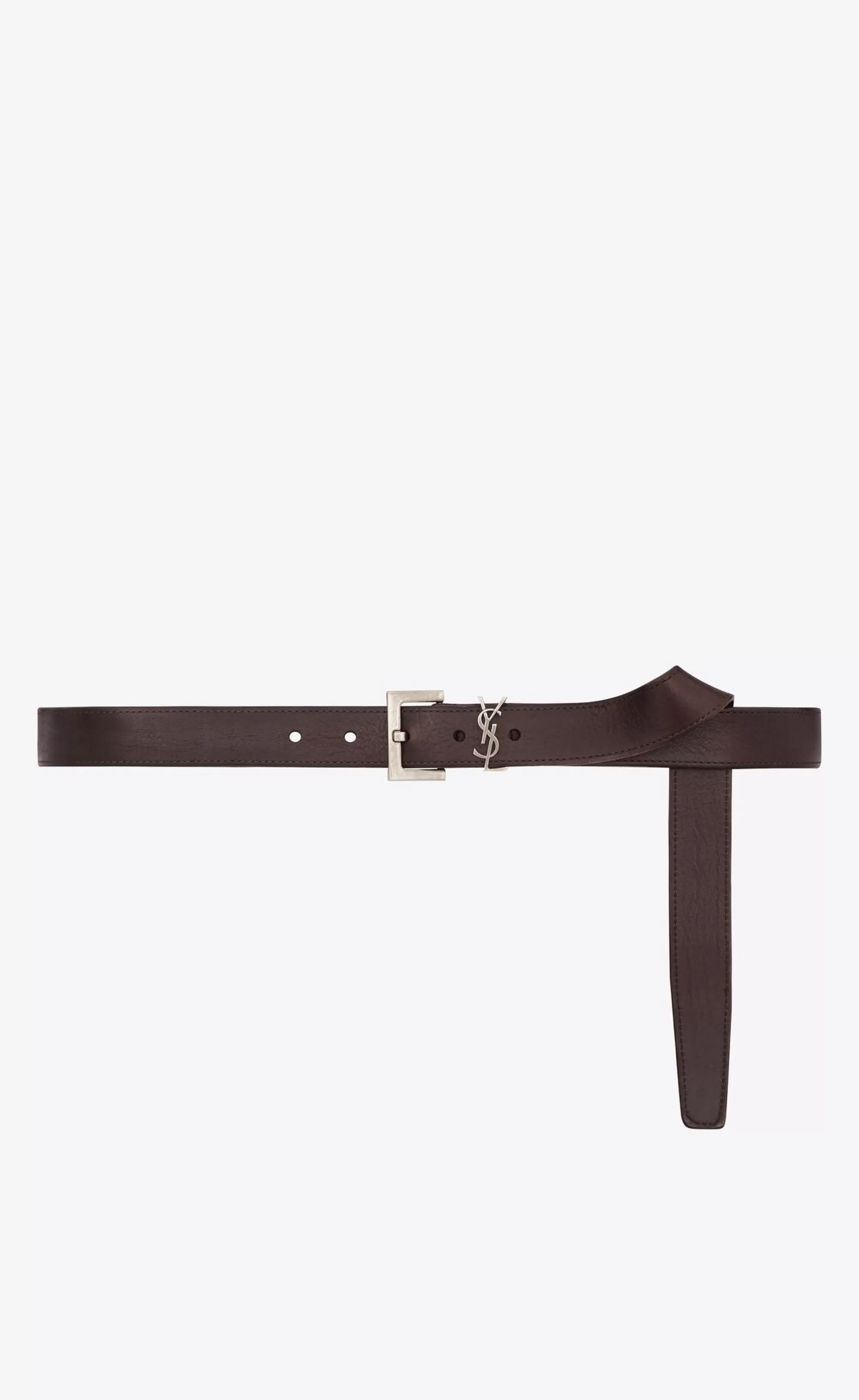 Saint Laurent BELTS^CASSANDRE Belt In Vegetable-tanned Leather | | YSL.com