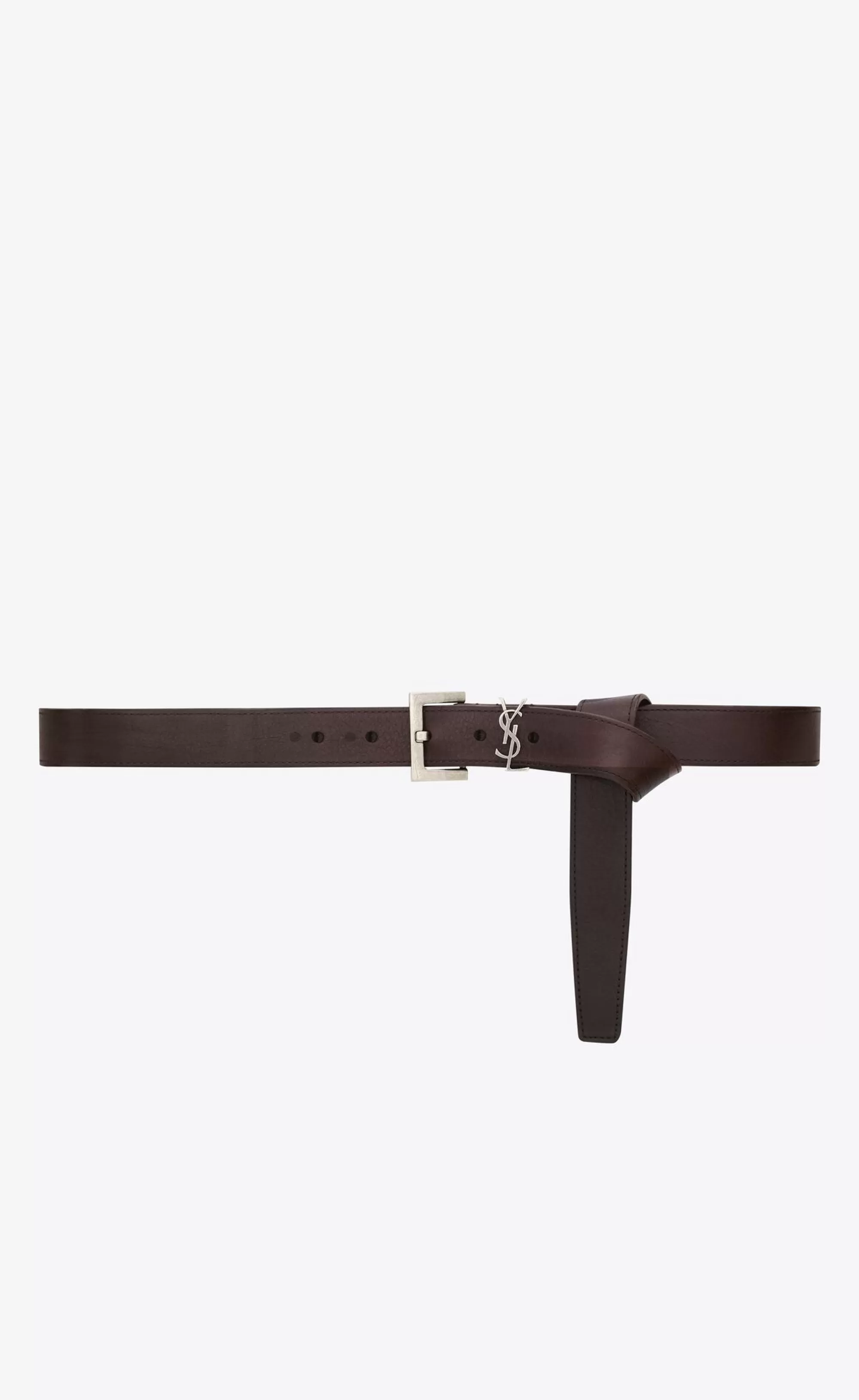 Saint Laurent BELTS^CASSANDRE Belt In Vegetable-tanned Leather | | YSL.com