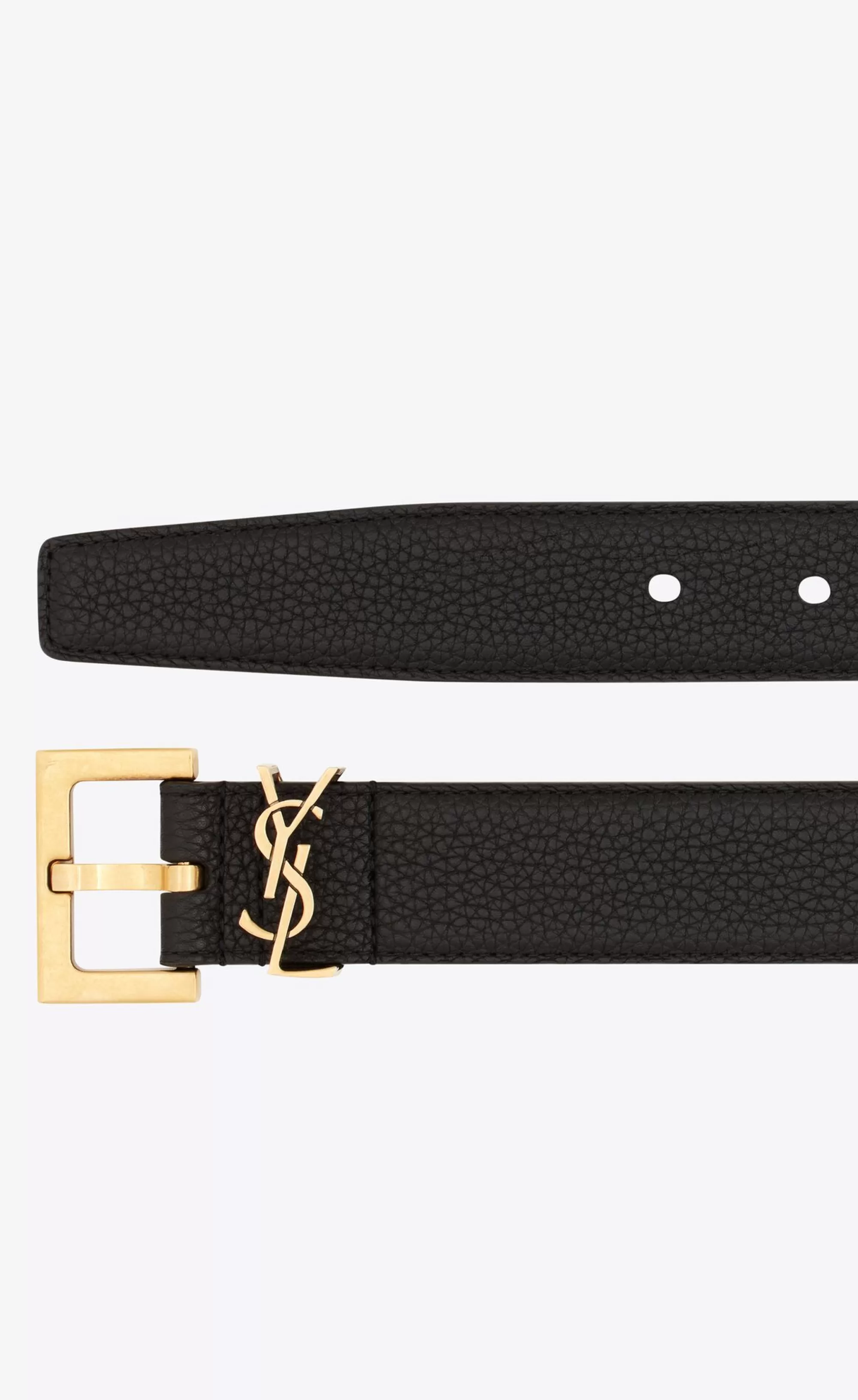 Women Saint Laurent BELTS^CASSANDRE BELT WITH SQUARE BUCKLE IN GRAINED LEATHER | | YSL.com