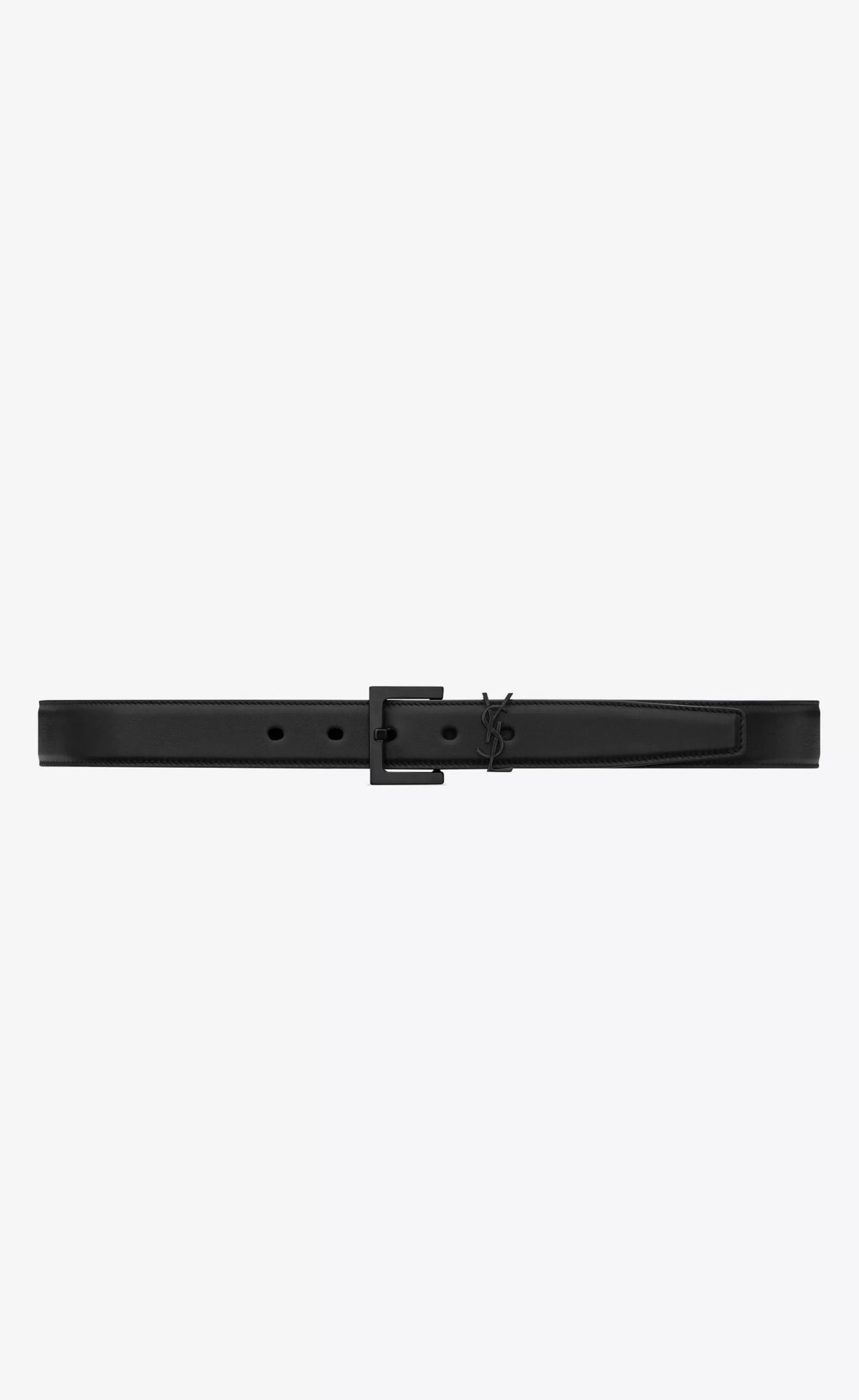 Women Saint Laurent BELTS^CASSANDRE BELT WITH SQUARE BUCKLE IN SHINY BOX LEATHER | | YSL.com