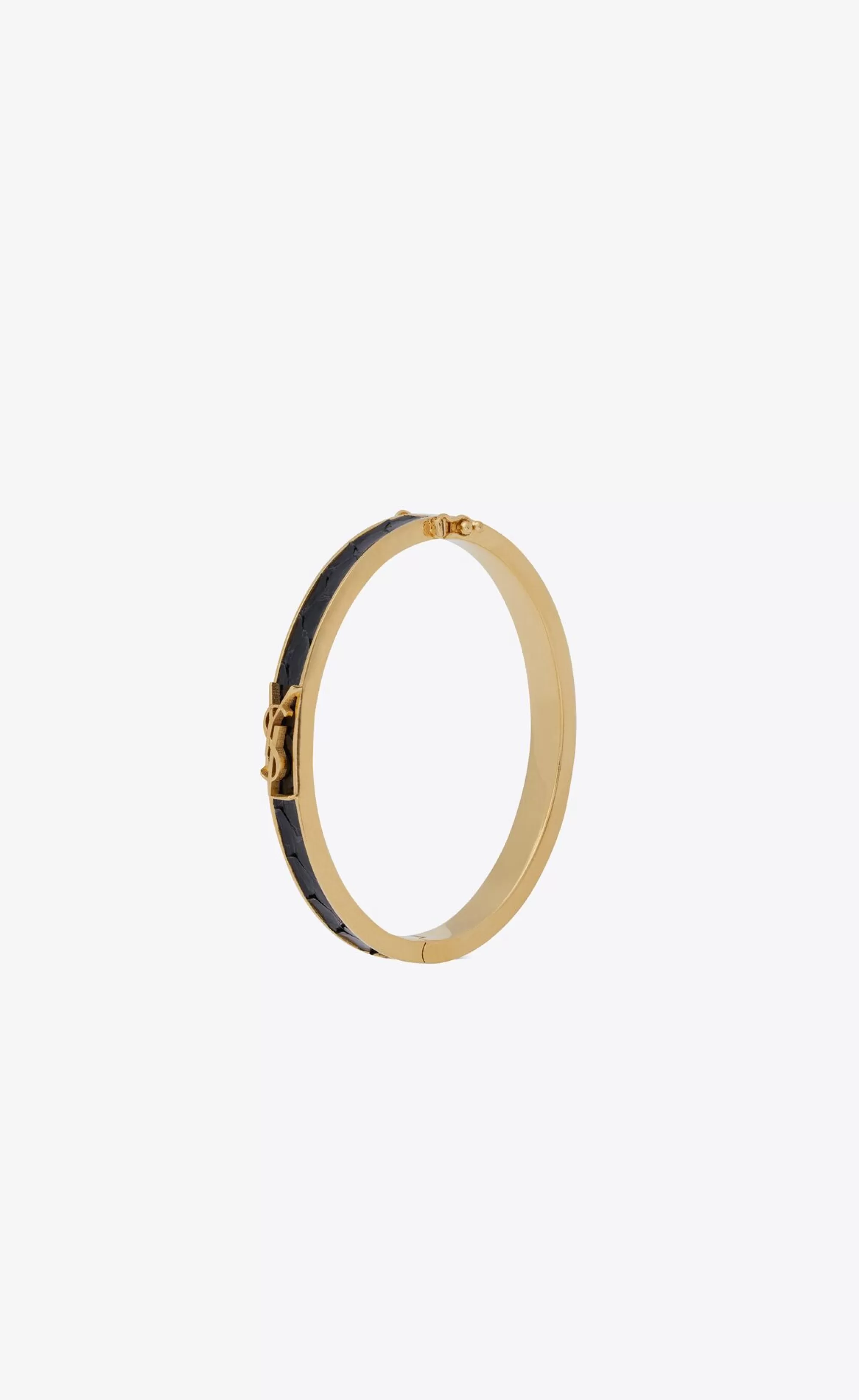 Women Saint Laurent CUFFS AND BRACELETS^CASSANDRE Bracelet In Python And Metal | | YSL.com