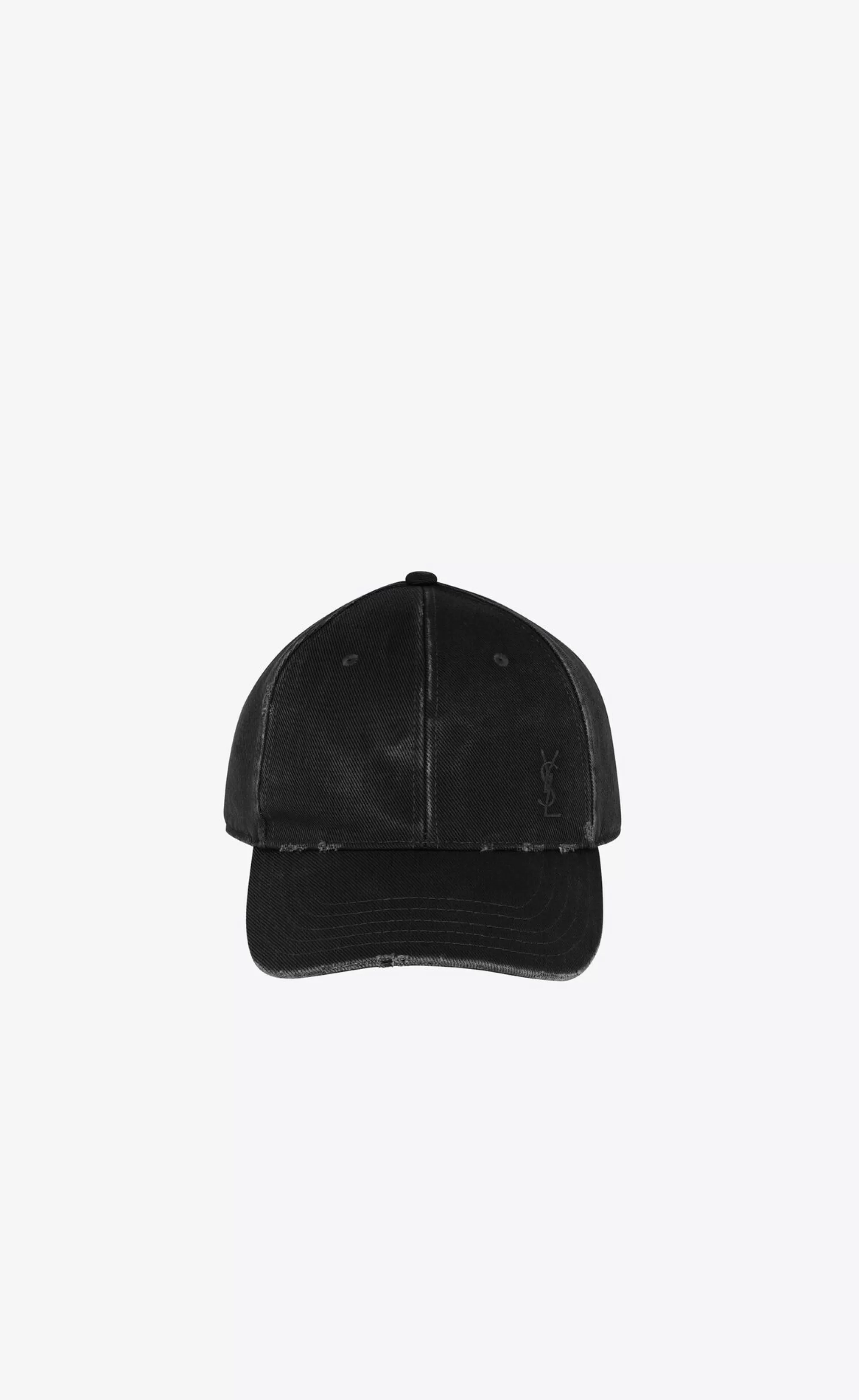 Women Saint Laurent HATS | HATS AND GLOVES^CASSANDRE Cap In Washed Denim | | YSL.com