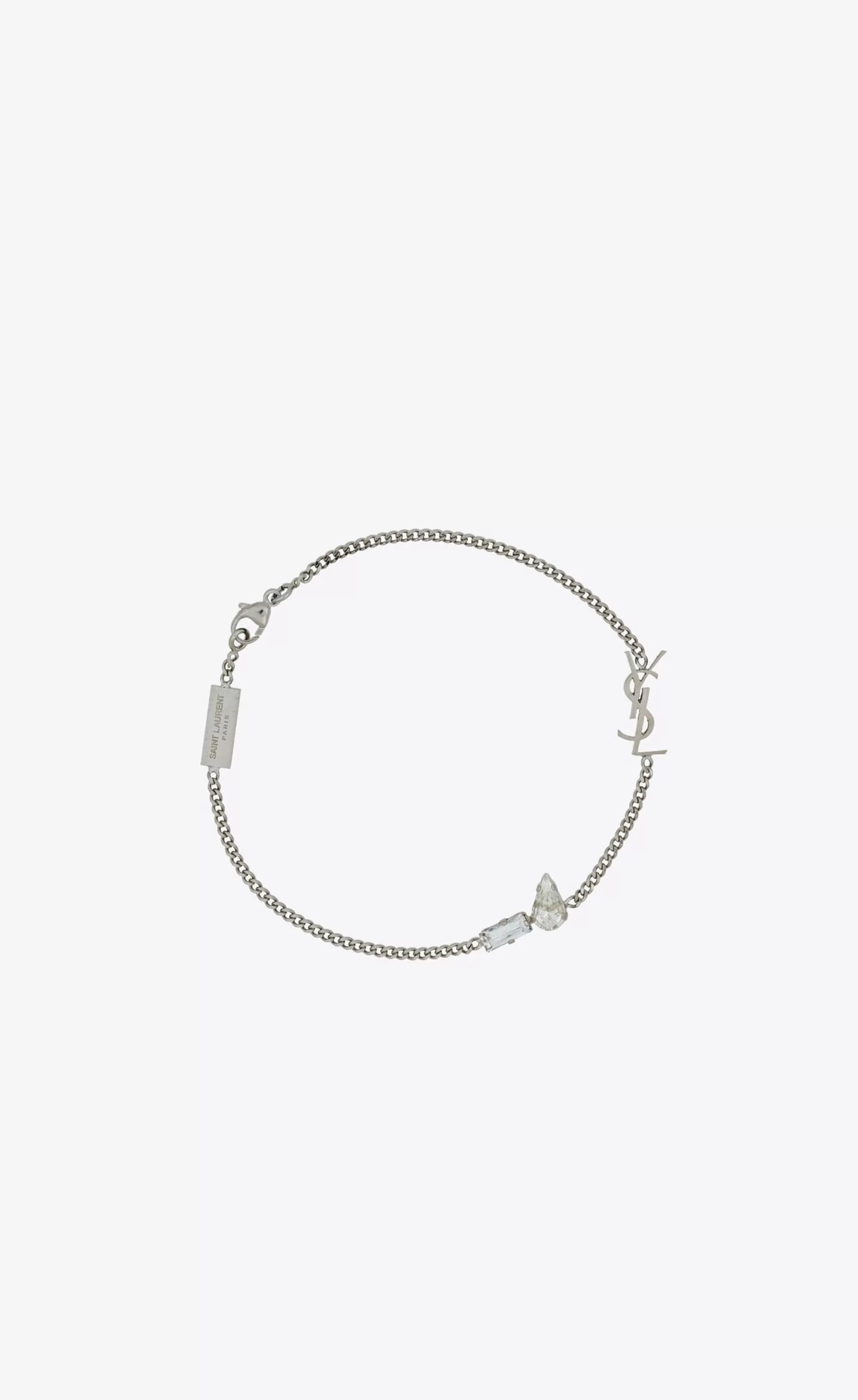 Women Saint Laurent Bracelets | CUFFS AND BRACELETS^CASSANDRE Charm Bracelet In Metal And Rhinestone | | YSL.com