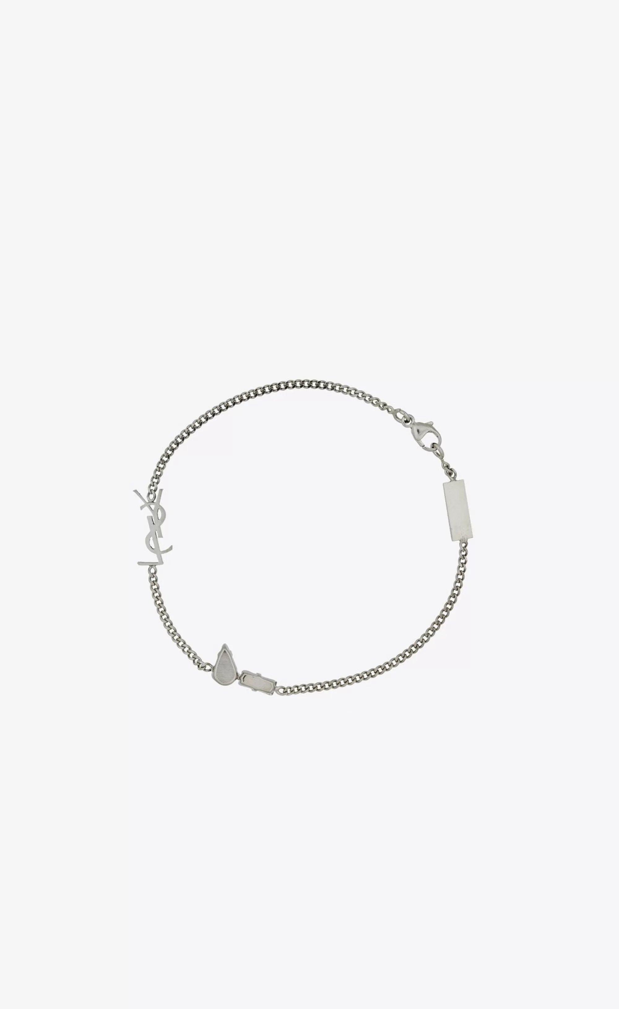 Women Saint Laurent Bracelets | CUFFS AND BRACELETS^CASSANDRE Charm Bracelet In Metal And Rhinestone | | YSL.com