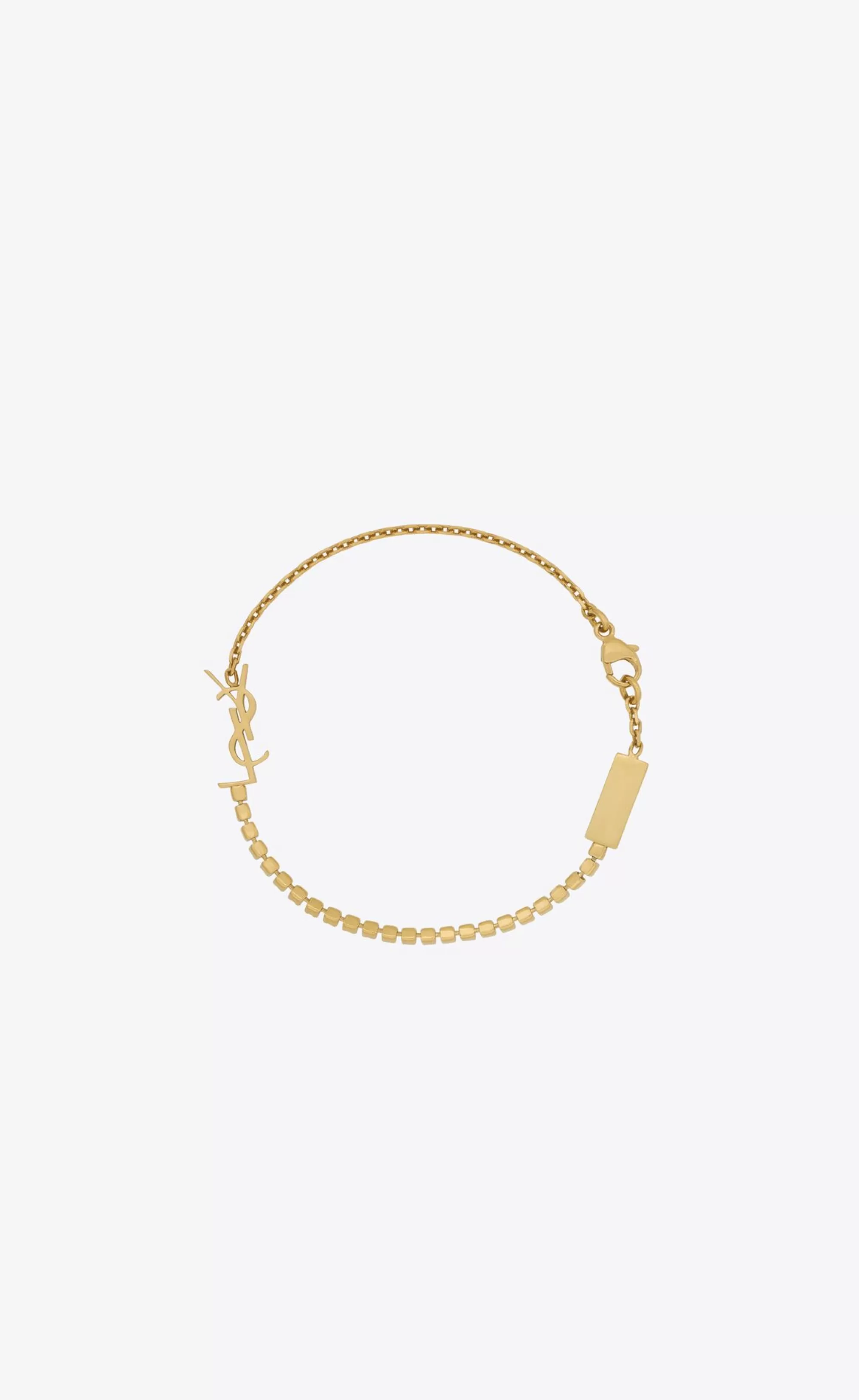 Women Saint Laurent CUFFS AND BRACELETS^CASSANDRE CHARM BRACELET IN METAL AND RHINESTONE | | YSL.com