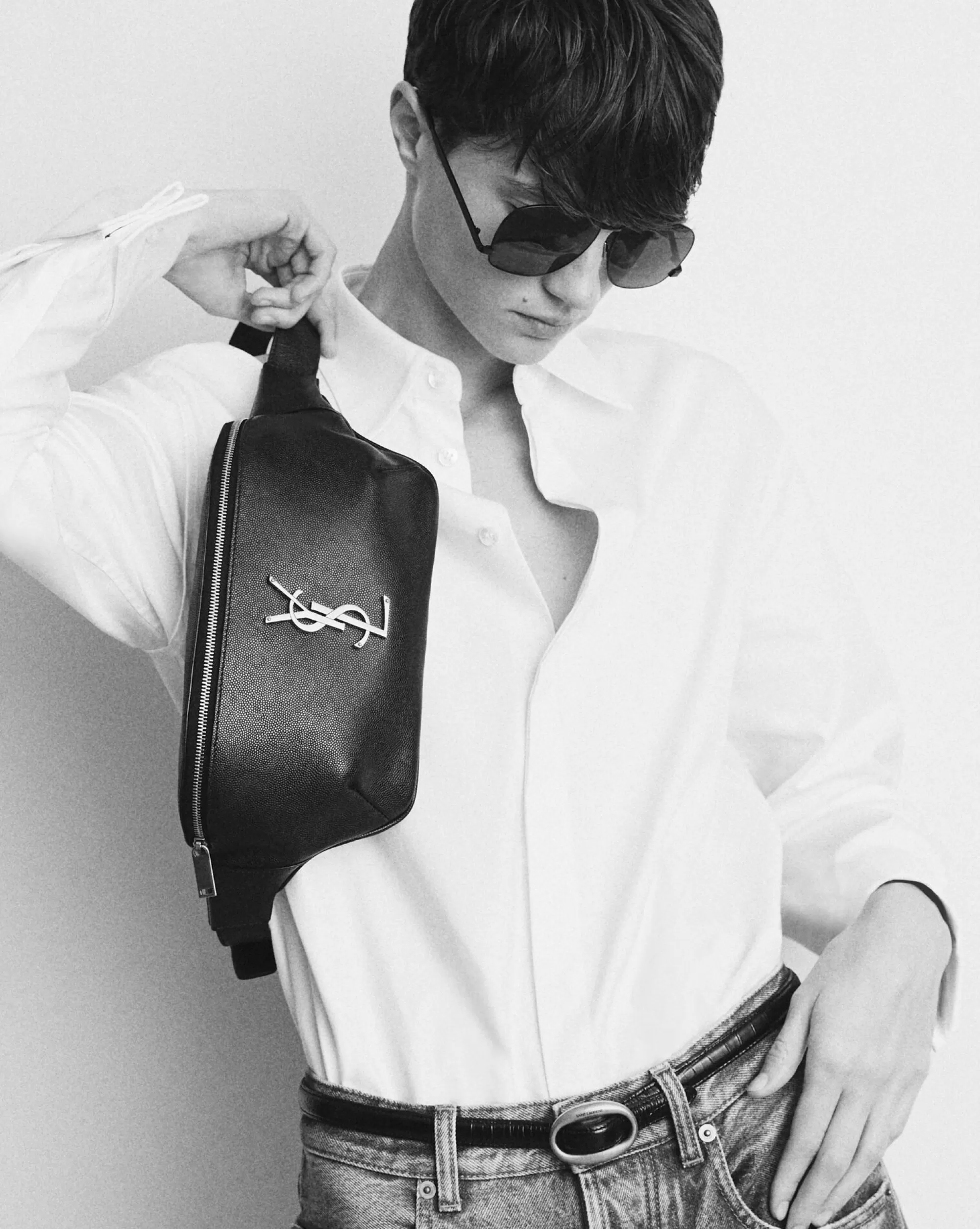 Women Saint Laurent BELTS | MESSENGERS^CASSANDRE CLASSIC CROSSBODY BAG In Canvas And Leather | | YSL.com