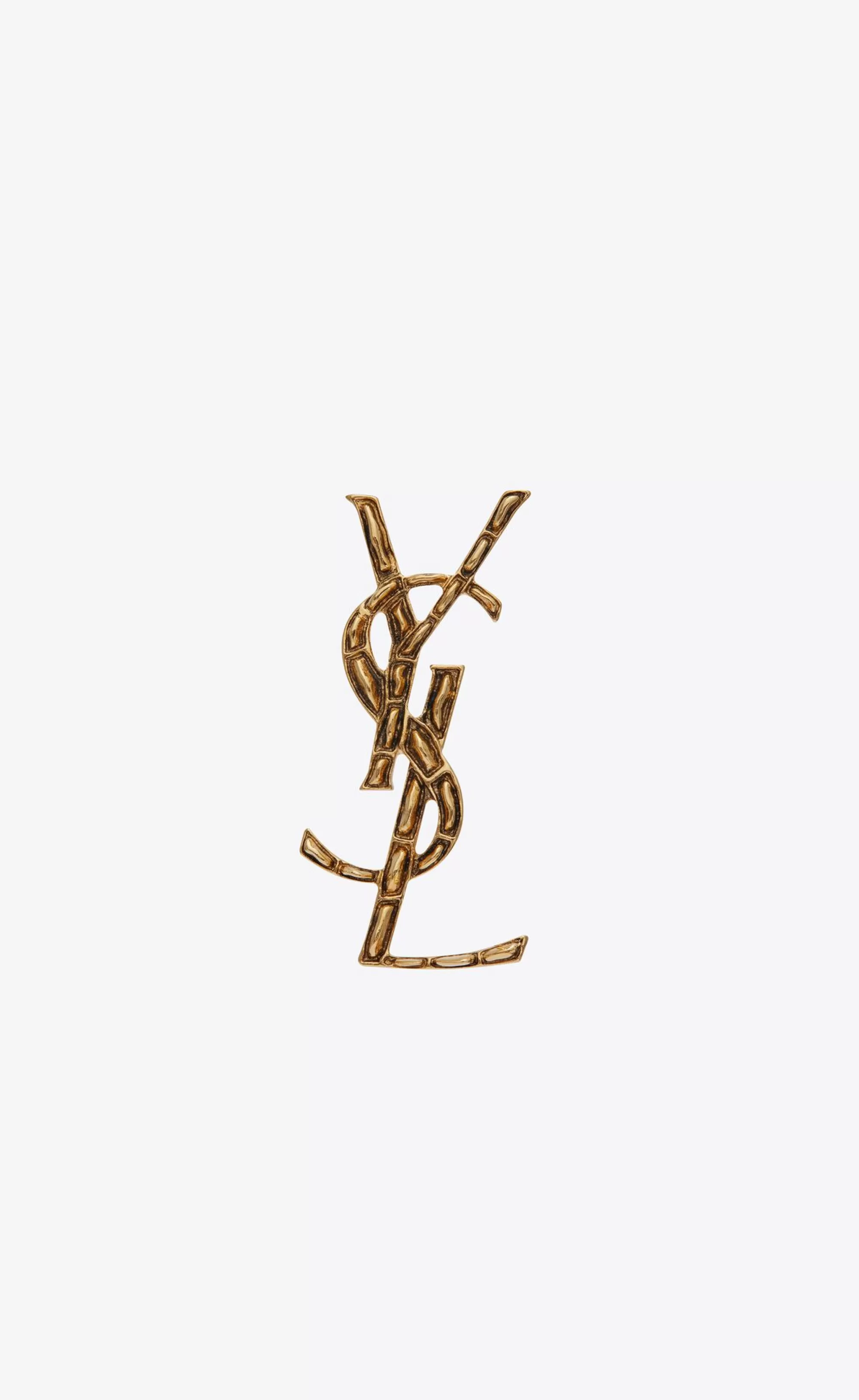 Women Saint Laurent Brooches and Rings | BROOCHES^CASSANDRE Crocodile Brooch In Metal | | YSL.com