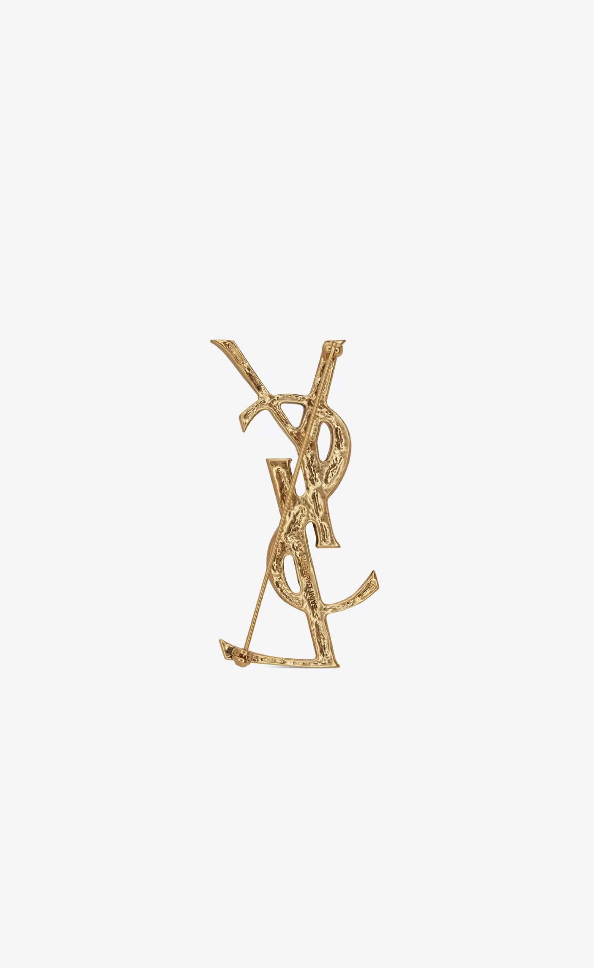 Women Saint Laurent Brooches and Rings | BROOCHES^CASSANDRE Crocodile Brooch In Metal | | YSL.com