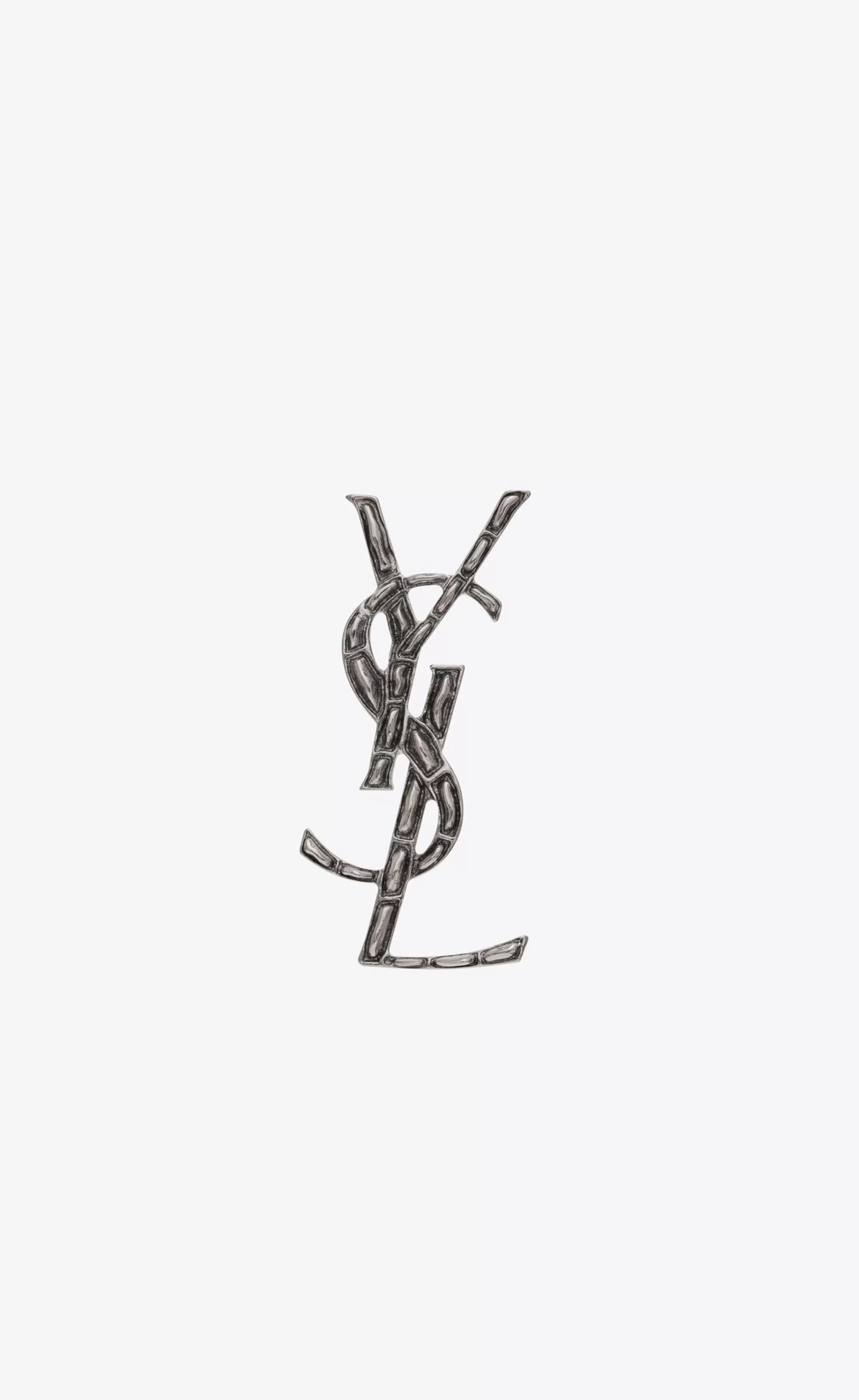 Women Saint Laurent BROOCHES | Brooches and Rings^CASSANDRE Crocodile Brooch In Metal | | YSL.com