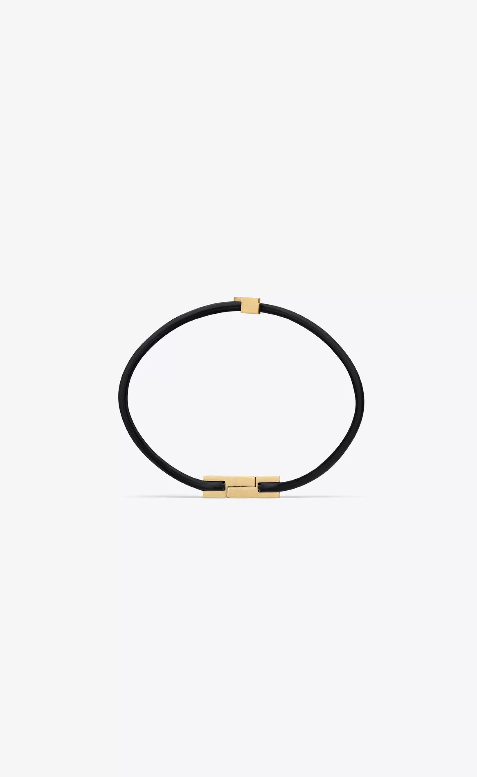 Women Saint Laurent Leather bracelets^CASSANDRE Double-strand Bracelet In Leather And Metal | | YSL.com