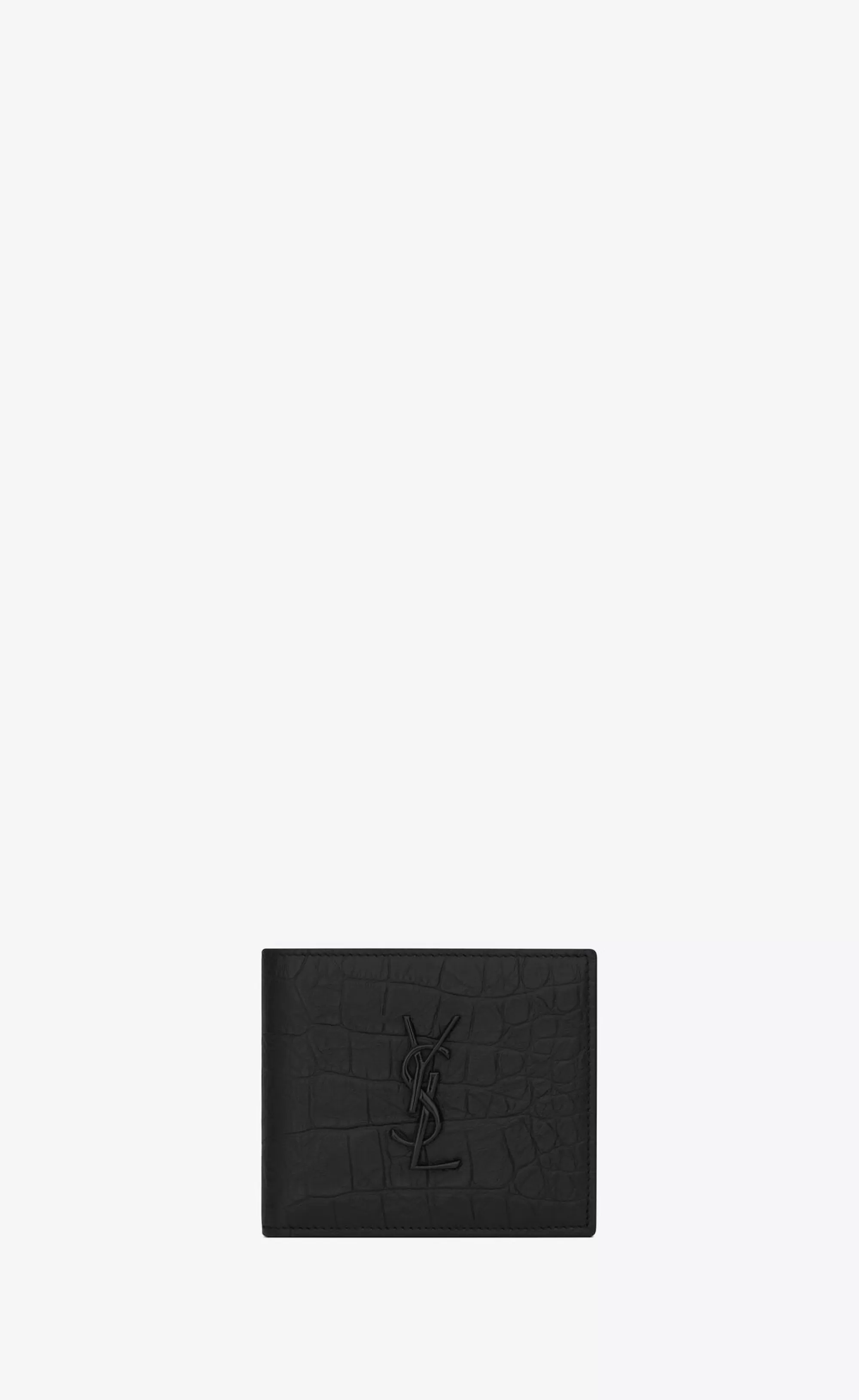 Saint Laurent WALLETS^CASSANDRE East/West Wallet In CROCODILE-EMBOSSED Leather | | YSL.com