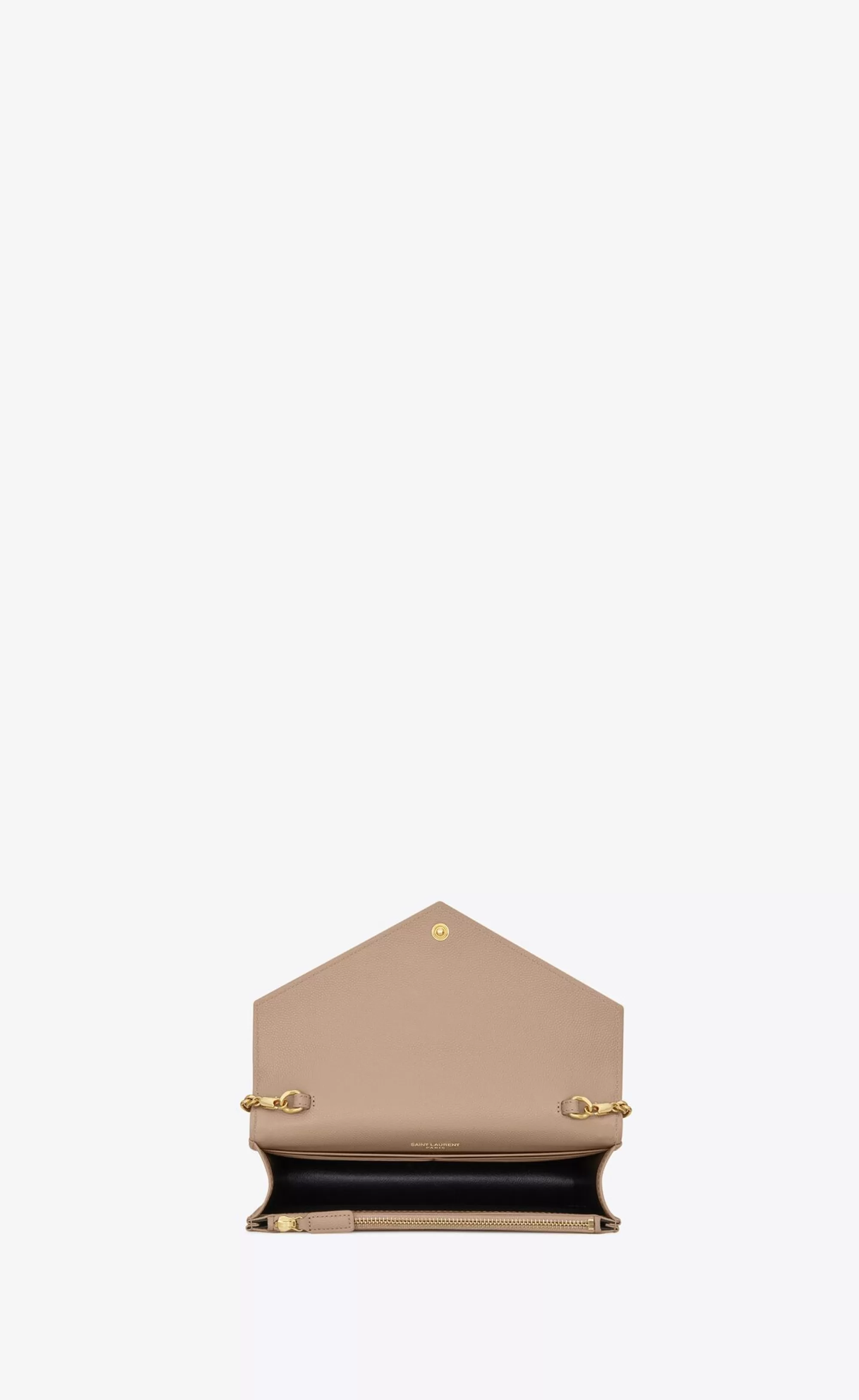 Women Saint Laurent CHAIN WALLETS | MINI BAGS^CASSANDRE ENVELOPE CHAIN WALLET IN GRAIN DE POUDRE LEATHER | | YSL.com