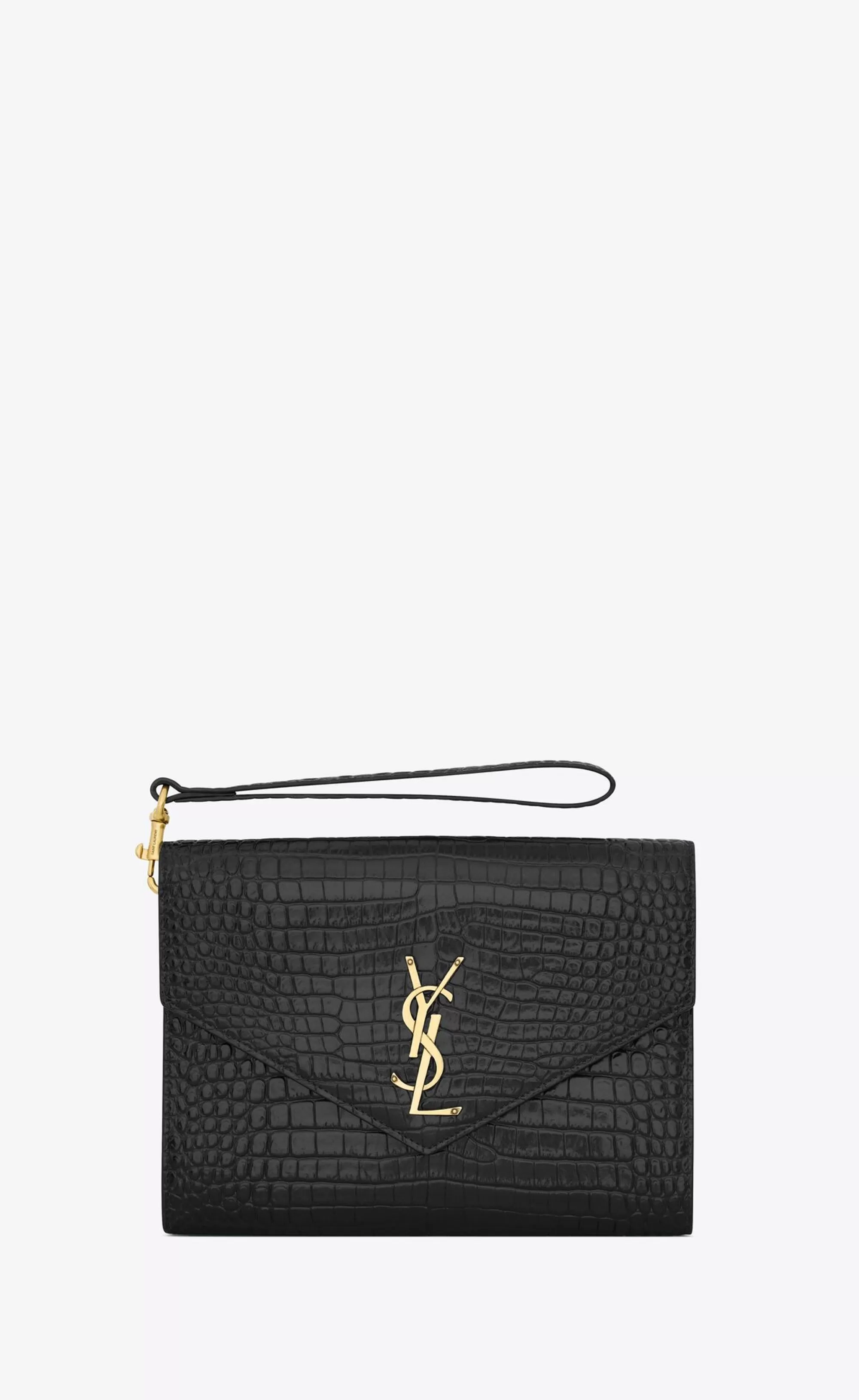 Women Saint Laurent pouches^CASSANDRE Flap Pouch In Crocodile-embossed Shiny Leather | | YSL.com