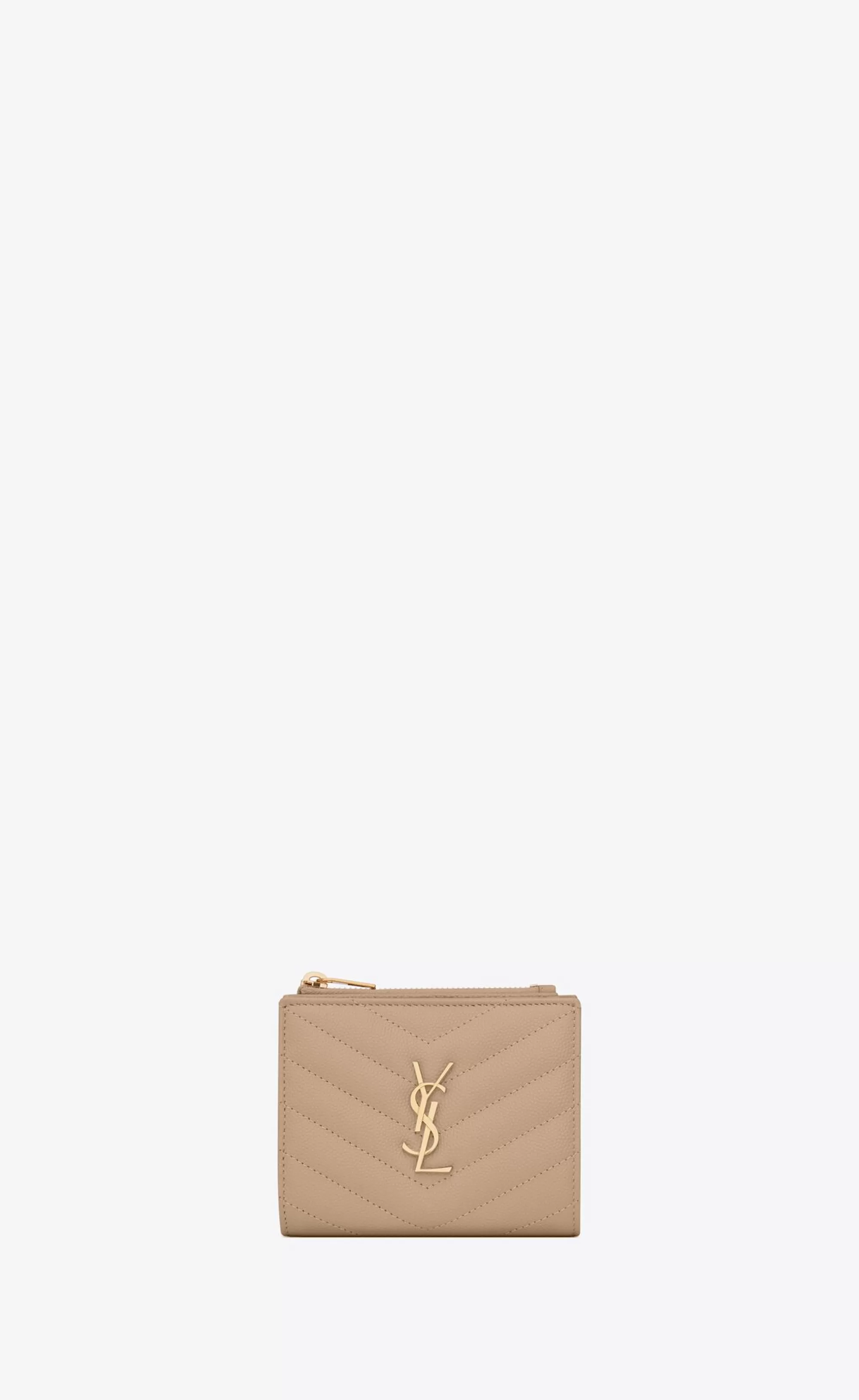 Women Saint Laurent WALLETS^CASSANDRE MATELASSÉ Bi-fold Wallet In Grain De Poudre Embossed Leather | | YSL.com