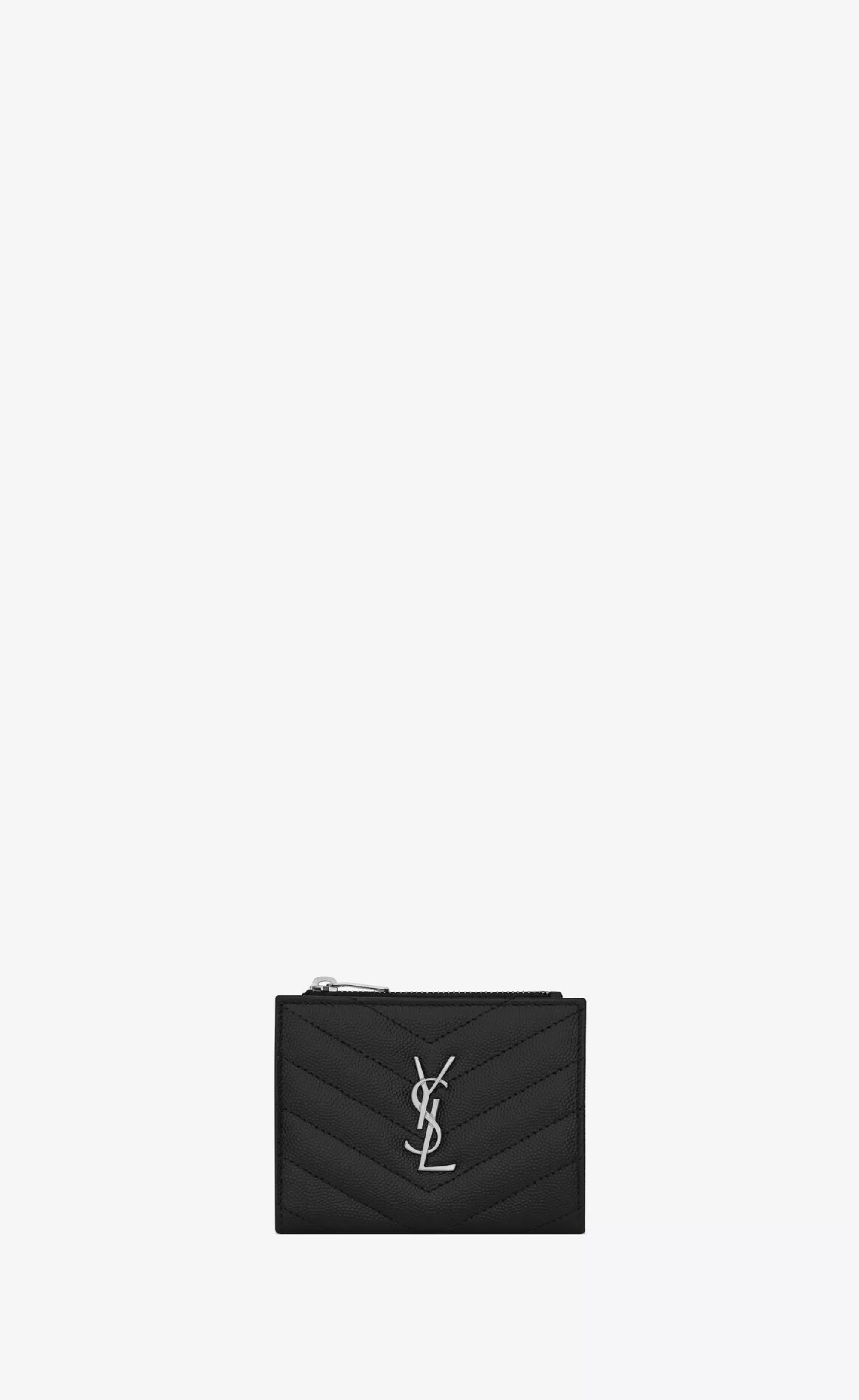 Women Saint Laurent WALLETS^CASSANDRE MATELASSÉ Bi-fold Wallet In Grain De Poudre Embossed Leather | | YSL.com