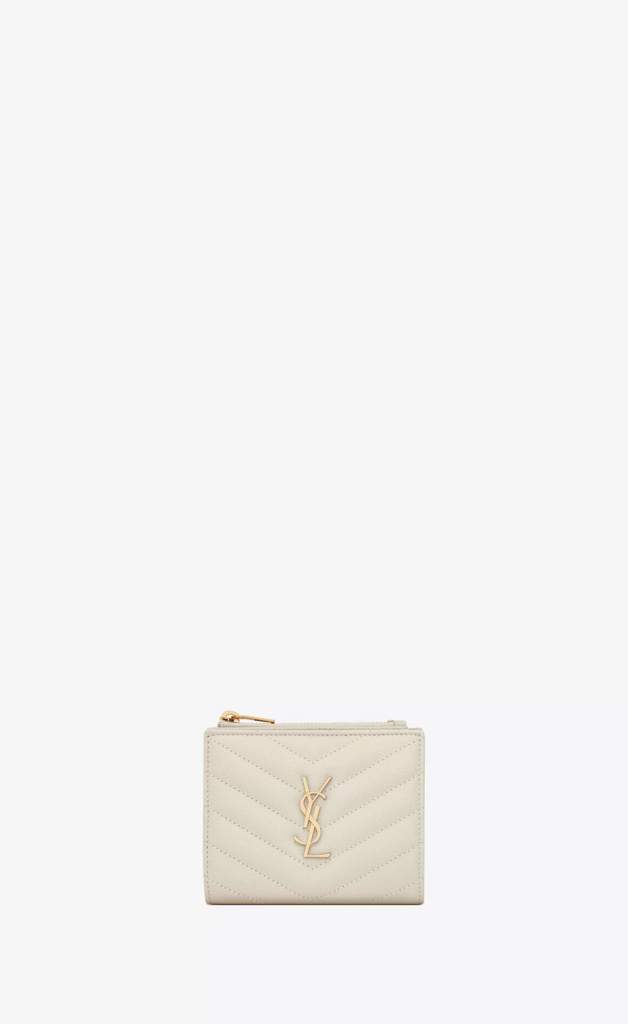 Women Saint Laurent WALLETS^CASSANDRE MATELASSÉ Bi-fold Wallet In Grain De Poudre Embossed Leather | | YSL.com
