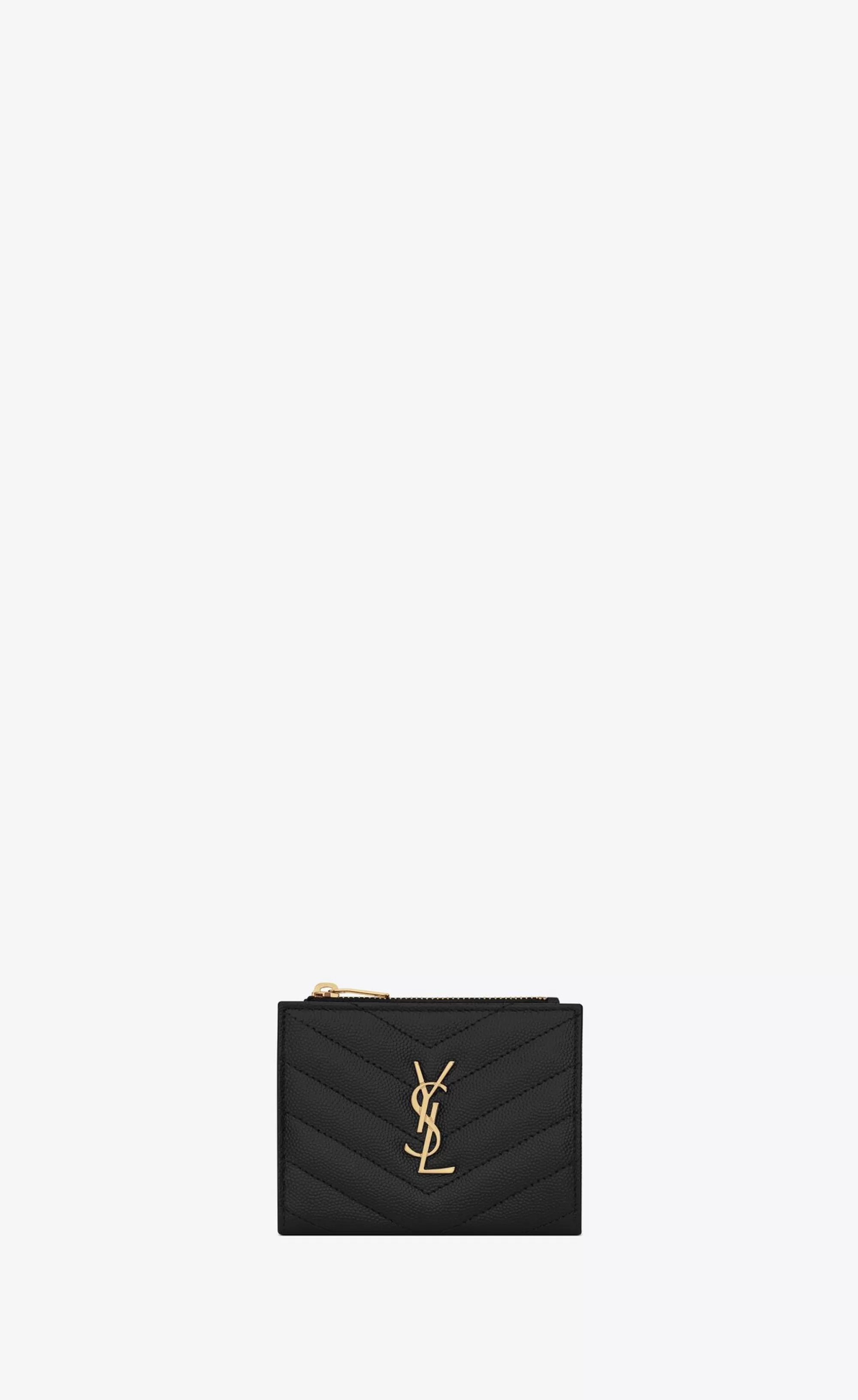 Women Saint Laurent WALLETS^CASSANDRE MATELASSÉ Bi-fold Wallet In Grain De Poudre Embossed Leather | | YSL.com
