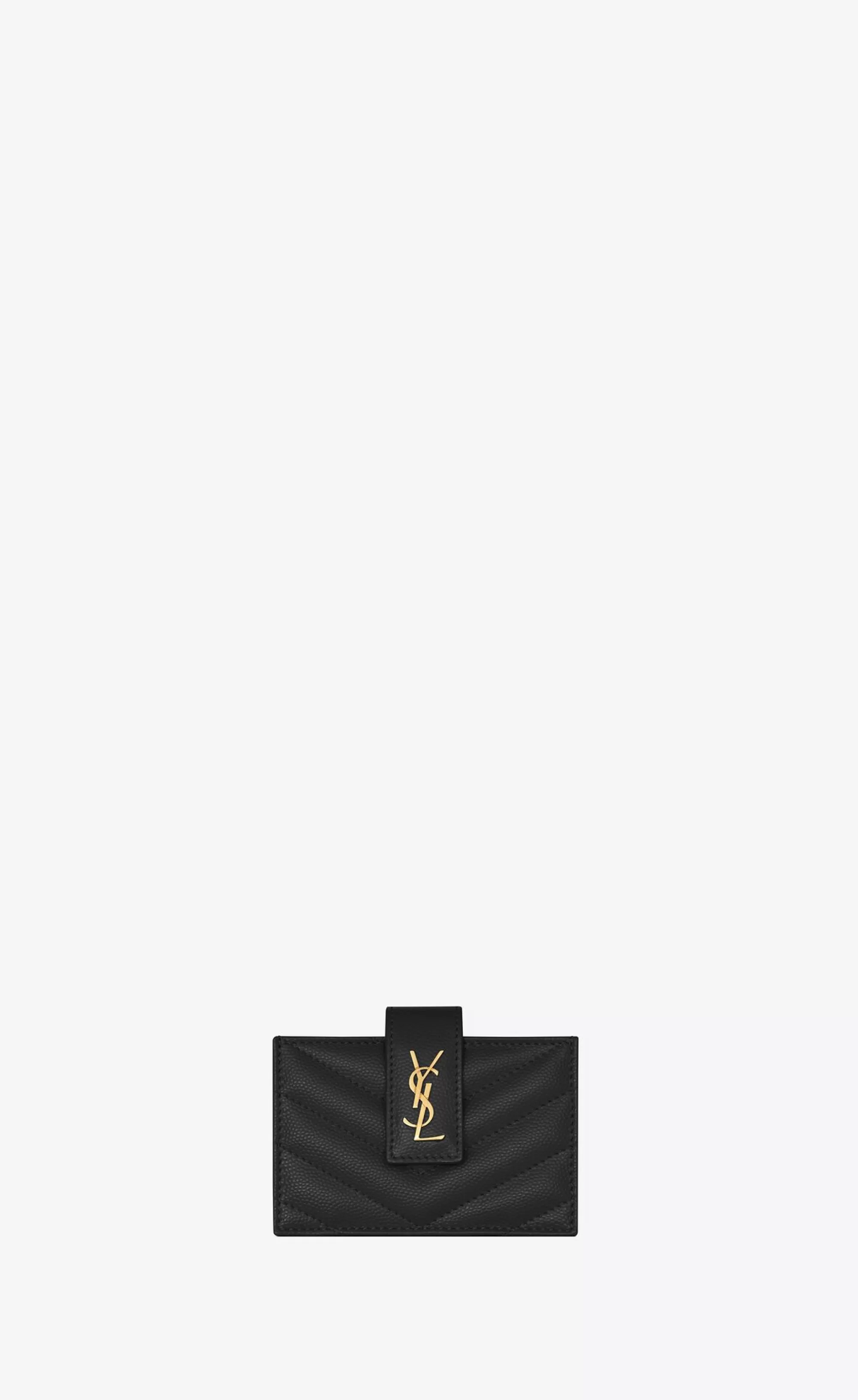 Women Saint Laurent CARD CASES^CASSANDRE MATELASSÉ Business Card Case In Grain De Poudre Embossed Leather | | YSL.com
